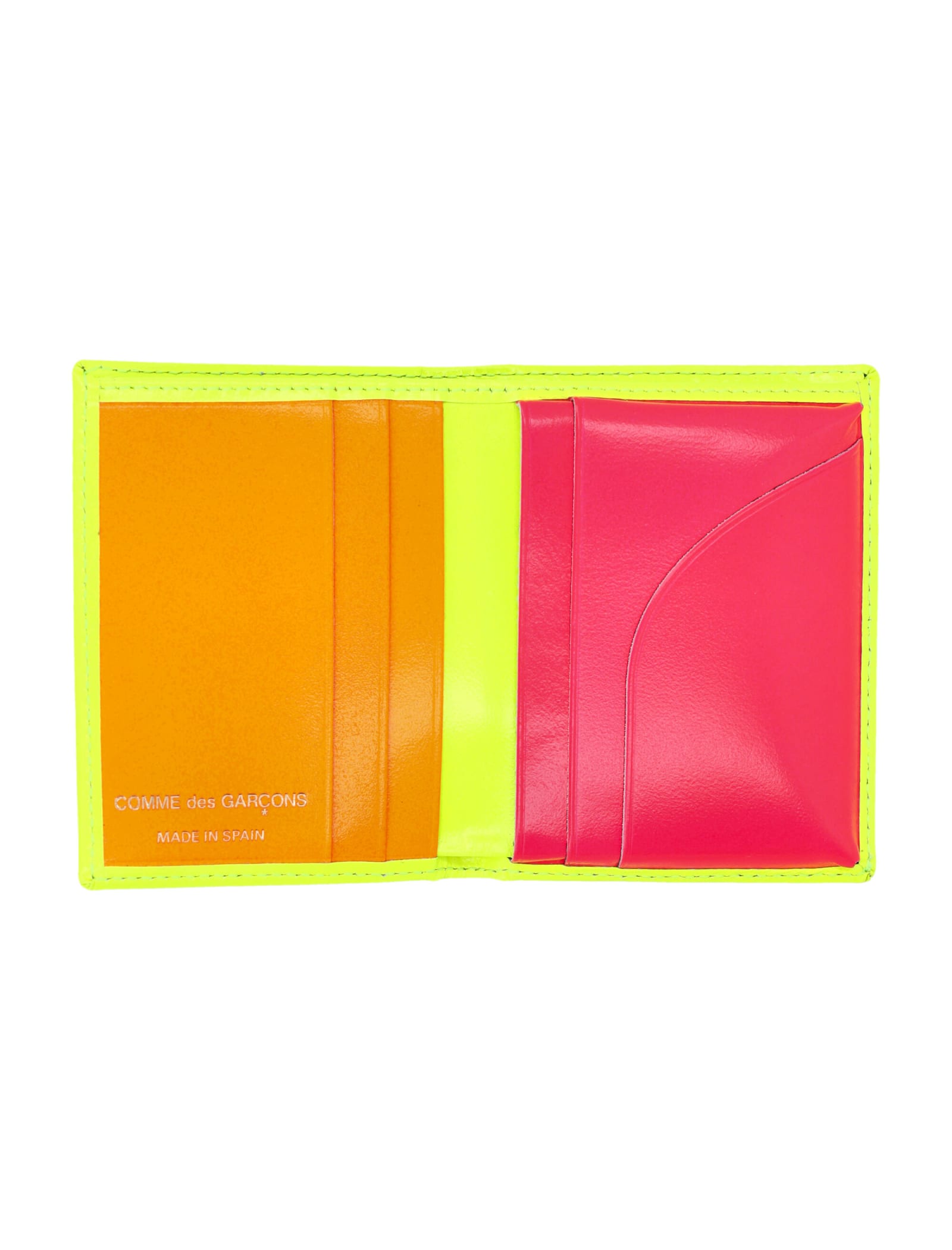 Shop Comme Des Garçons Super Fluo Cardholder In Yellow/light Orange