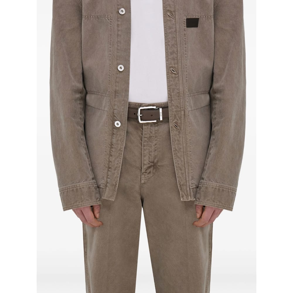 Ferragamo Two-tone Reversible Belt With Tortoiseshell Resin Edge Buckle In Black