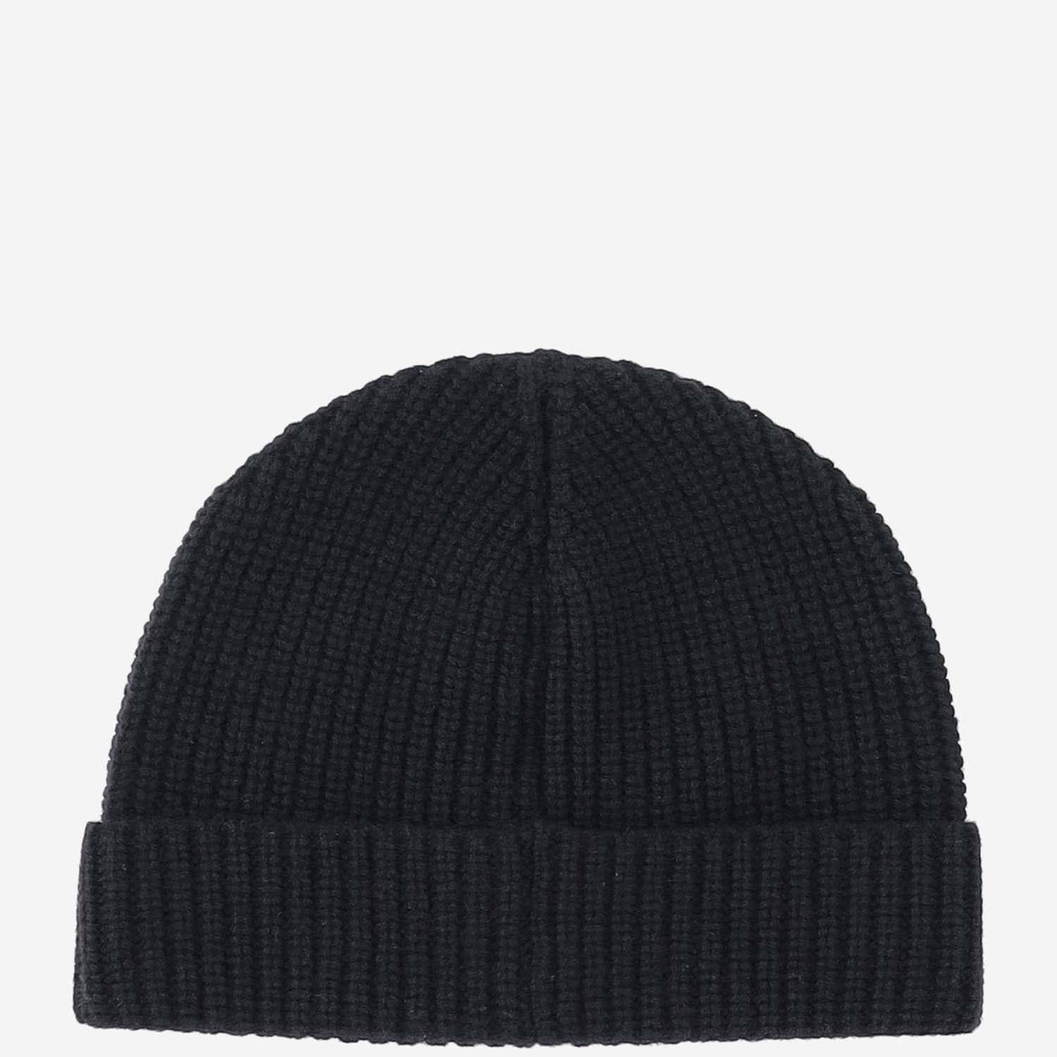 Shop Valentino Wool Beanie With Logo In Black