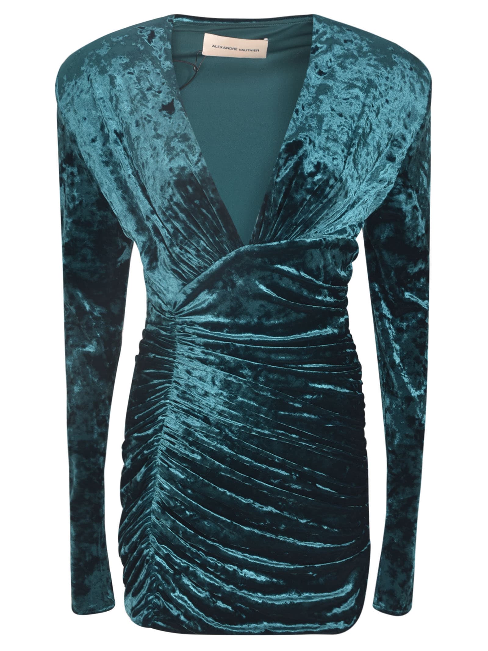 Alexandre Vauthier Velvet V-neck Mini Dress
