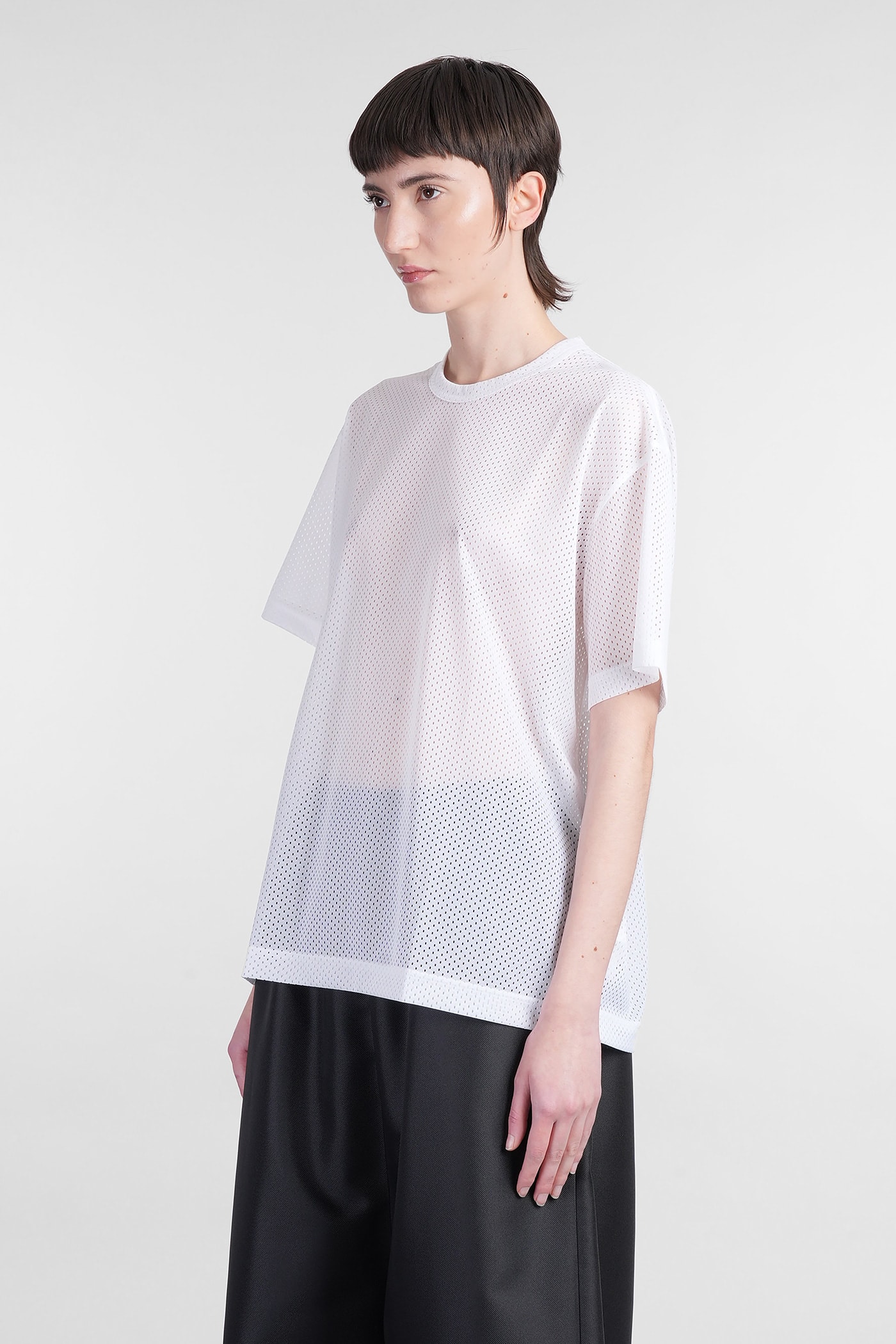 COMME DES GARÇONS T-SHIRT IN WHITE POLYESTER