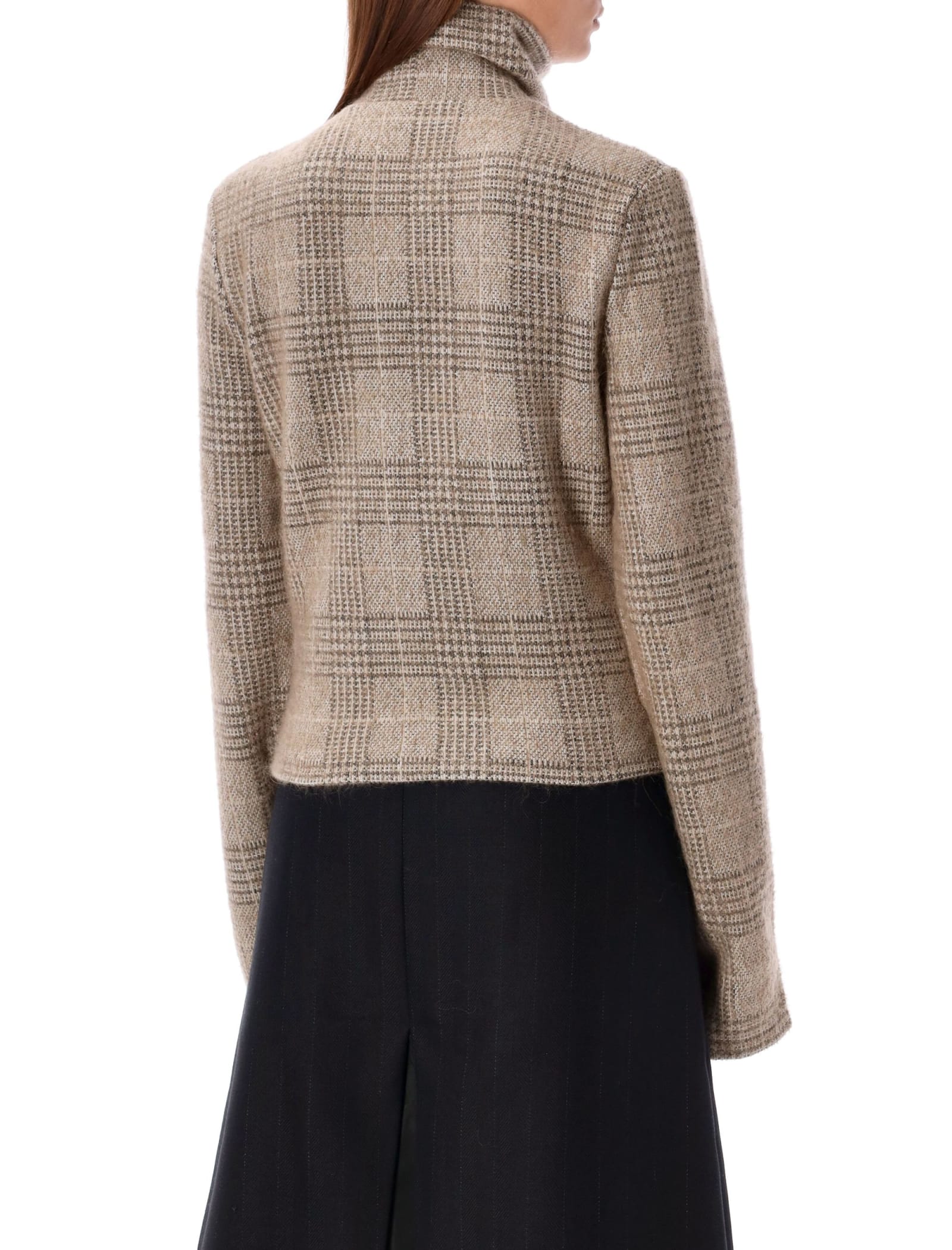Our Legacy Houndstooth Checked Jacquard-knit Jacket In Beige