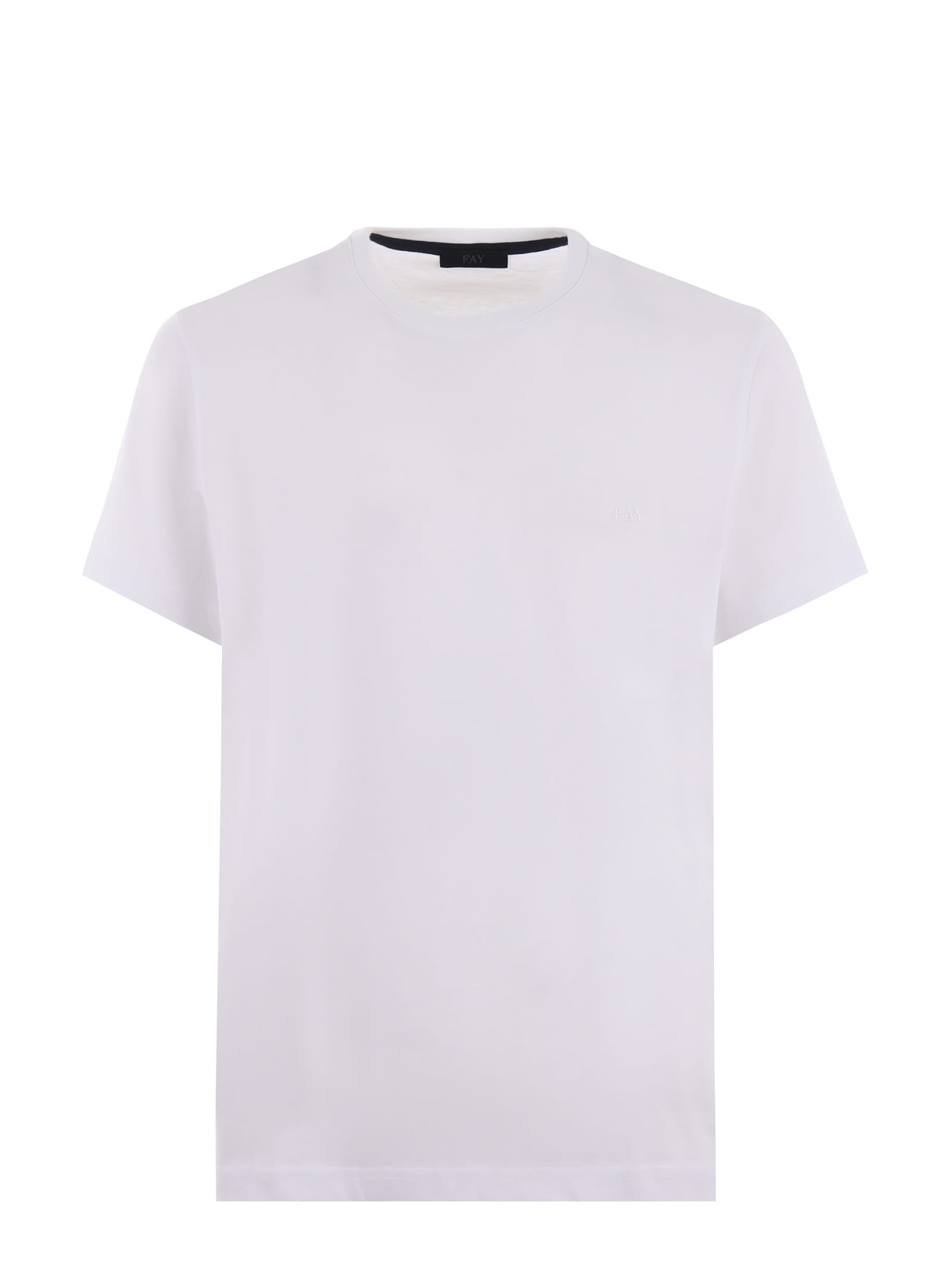Shop Fay T-shirt In Bianco