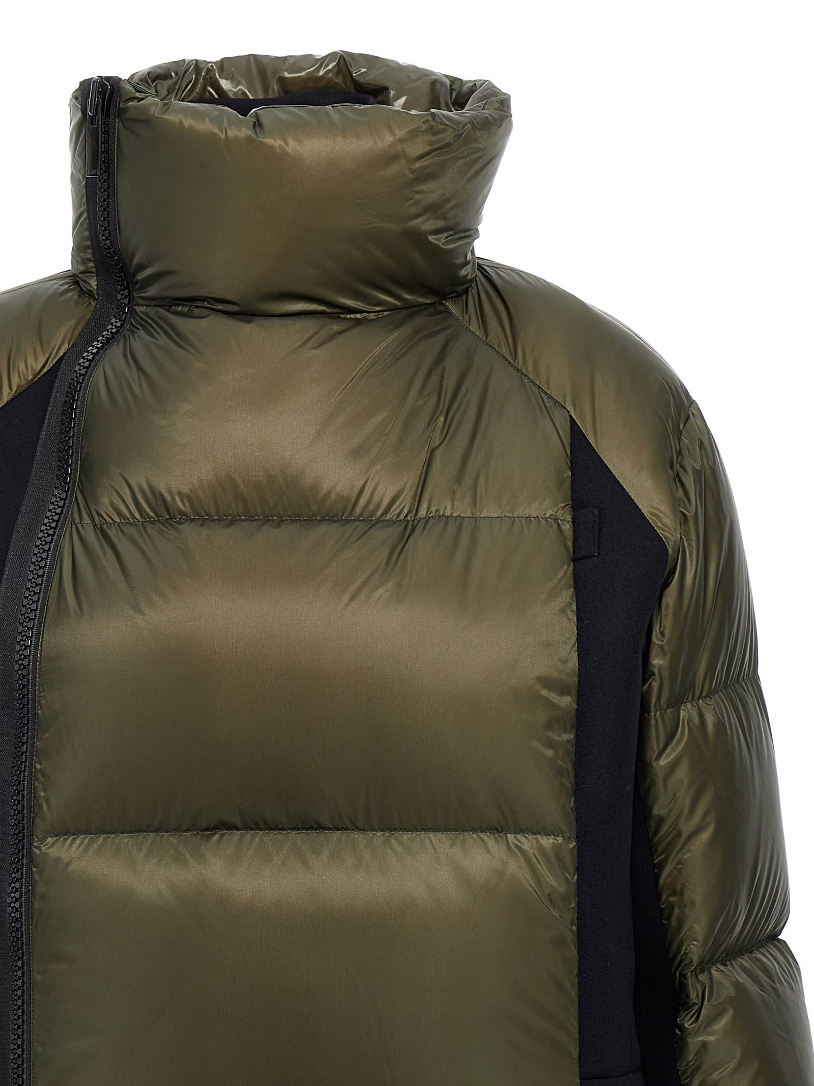 Shop Sacai Melton Down Jacket In Multicolor