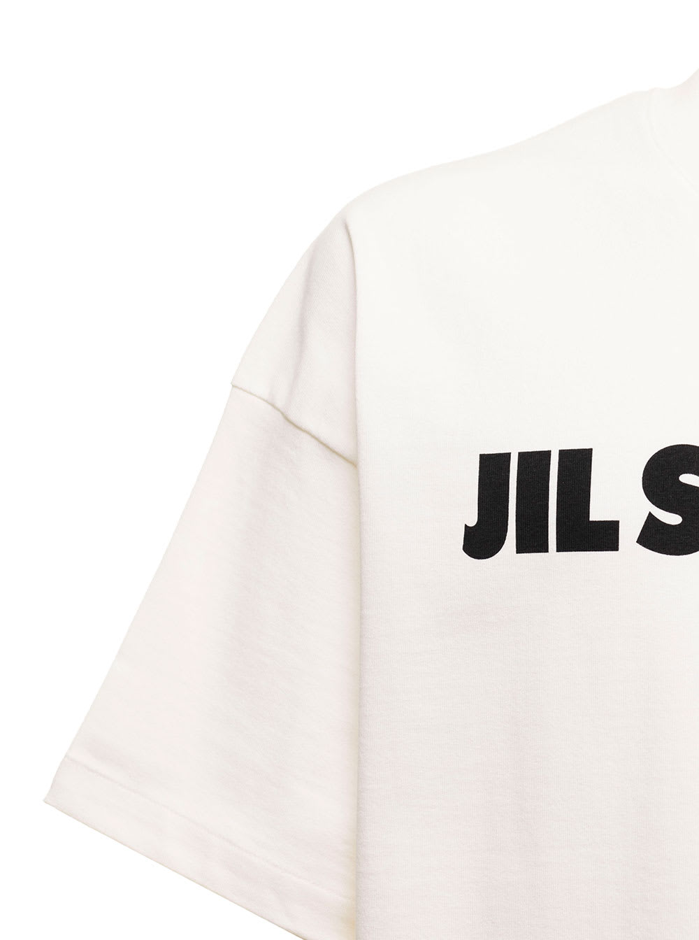 Shop Jil Sander Man S White Oversize Cotton T-shirt With Logo Print