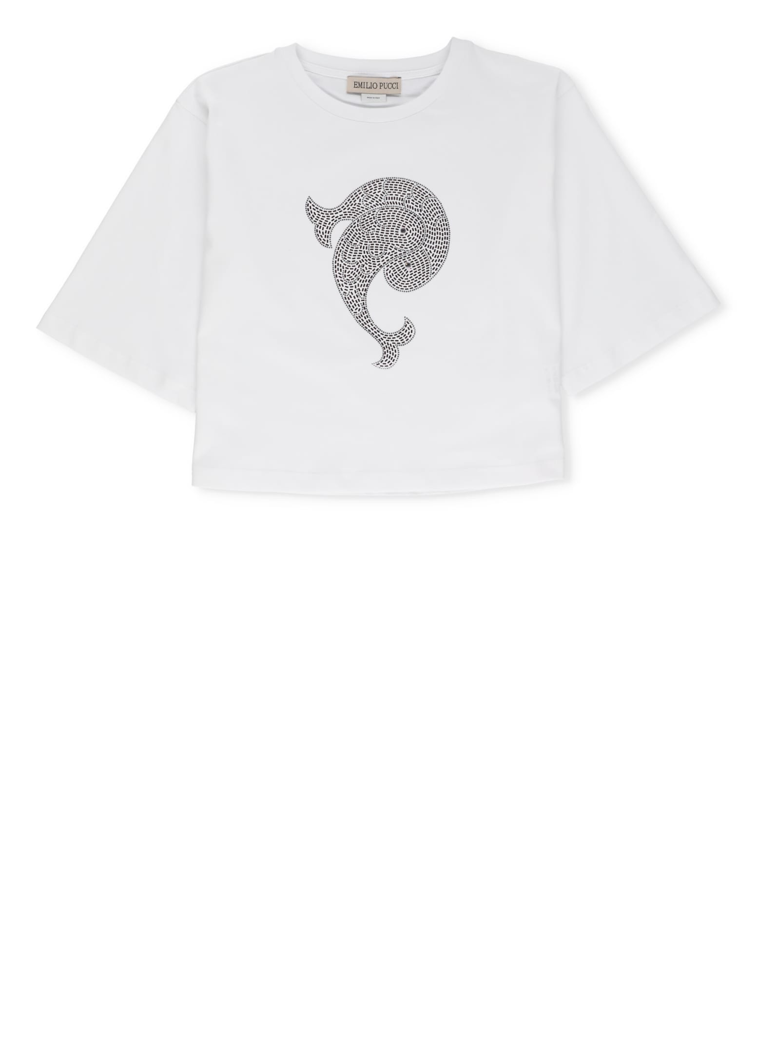Emilio Pucci Kids' Logoed T-shirt In White