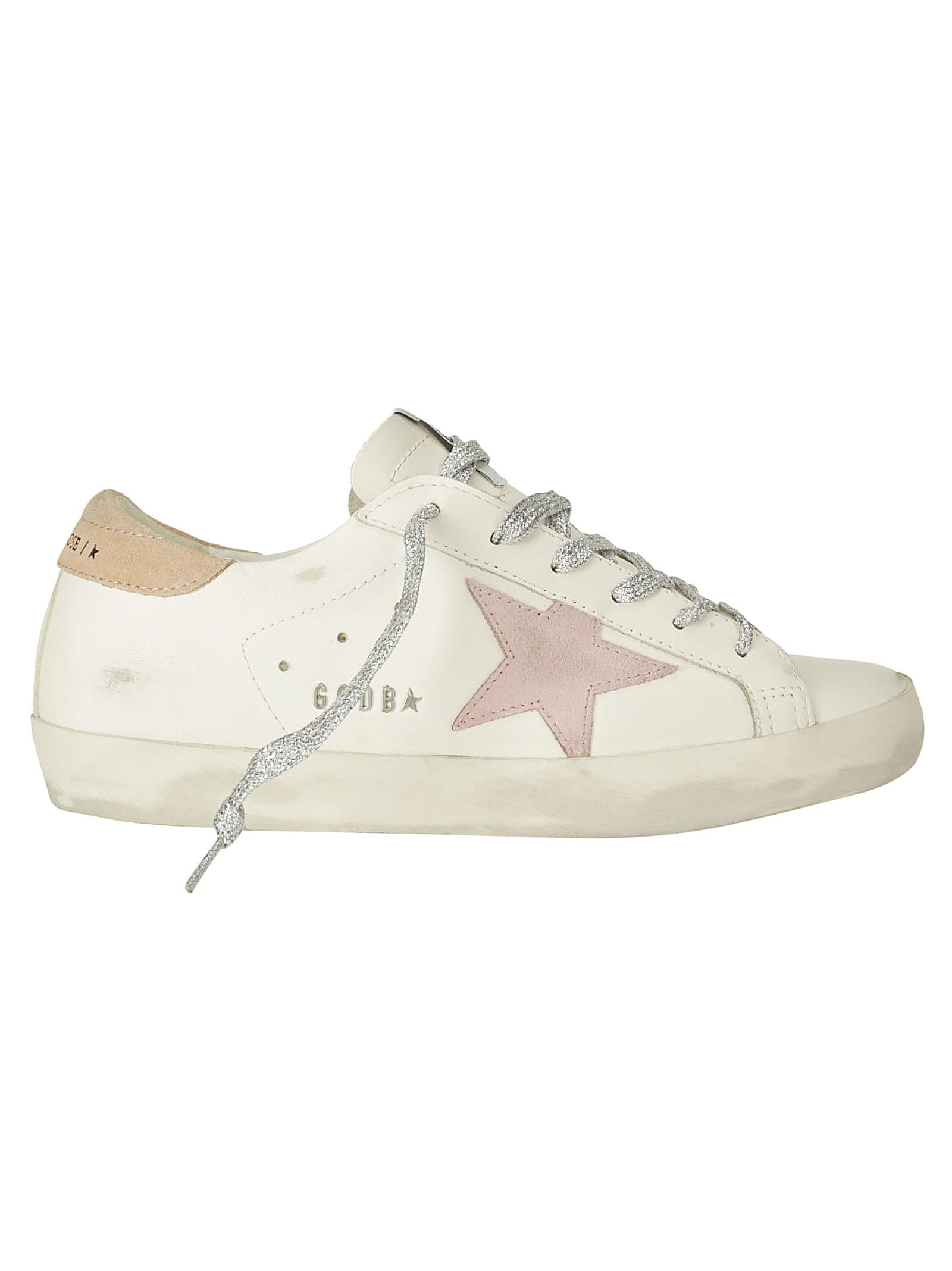 GOLDEN GOOSE SUPER-STAR LEATHER UPPER SUEDE STAR AND HEEL METAL