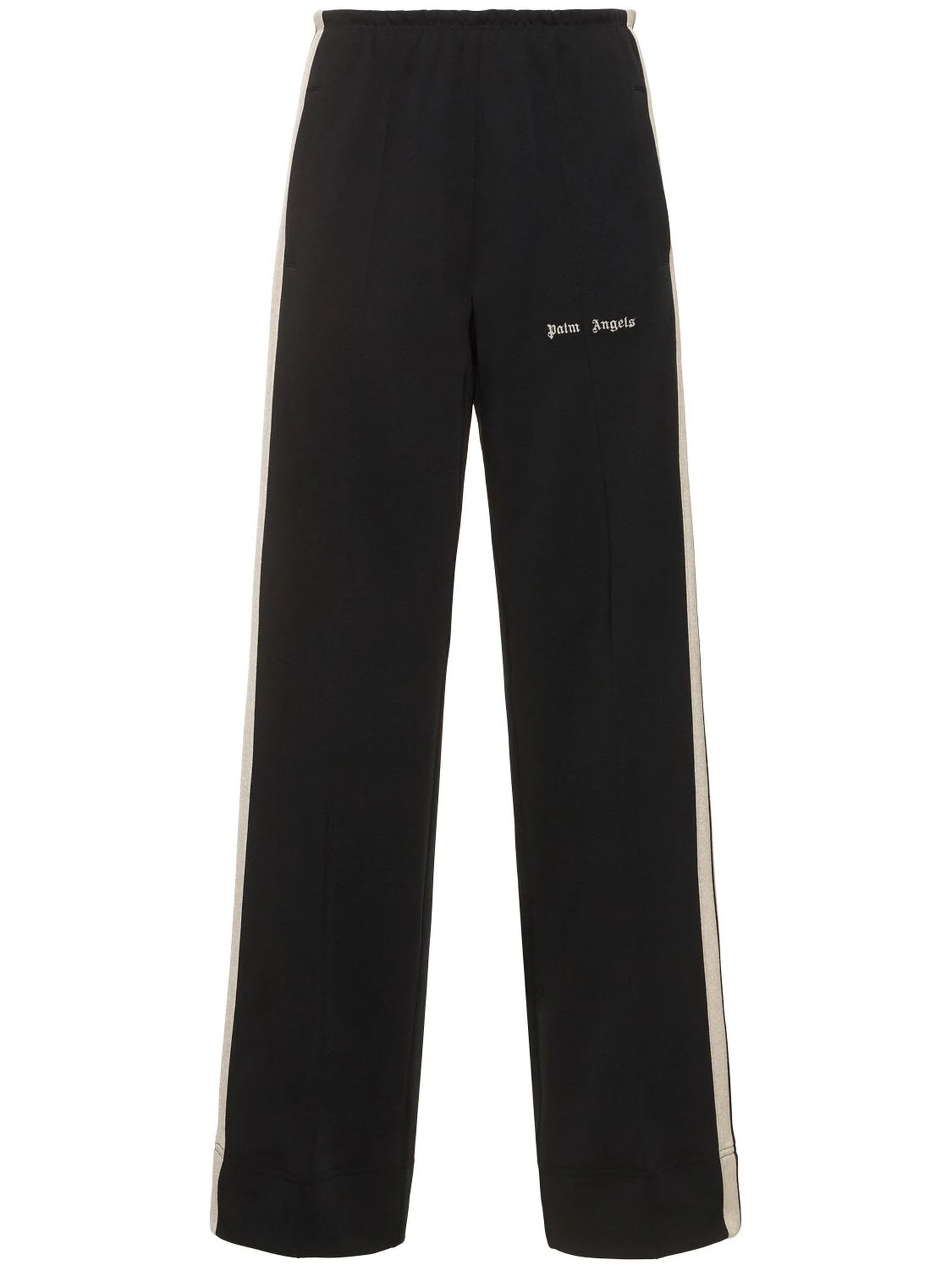 Shop Palm Angels Black Cotton Track Pants