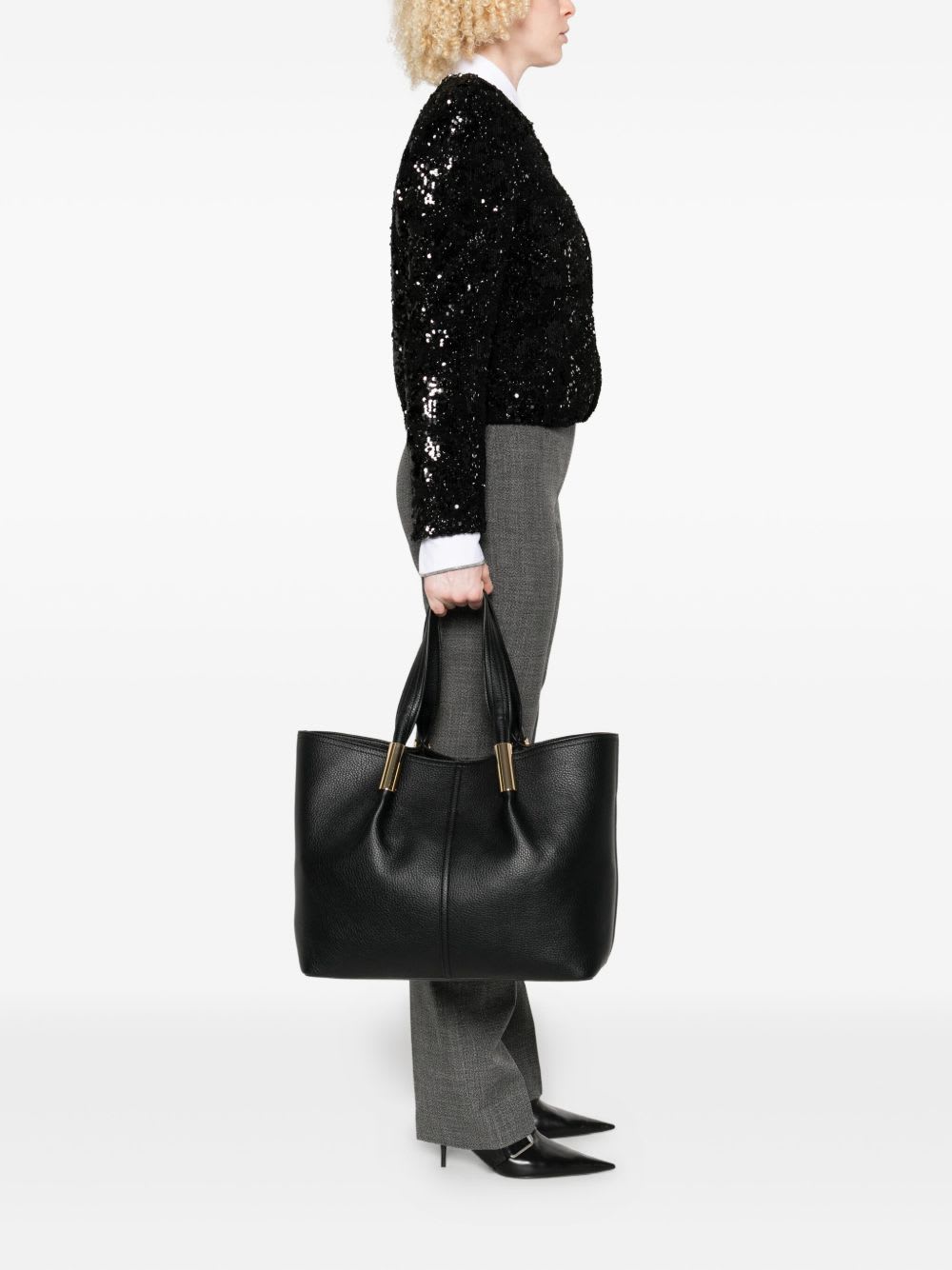 Elisabetta Franchi Shopping Bag In Black