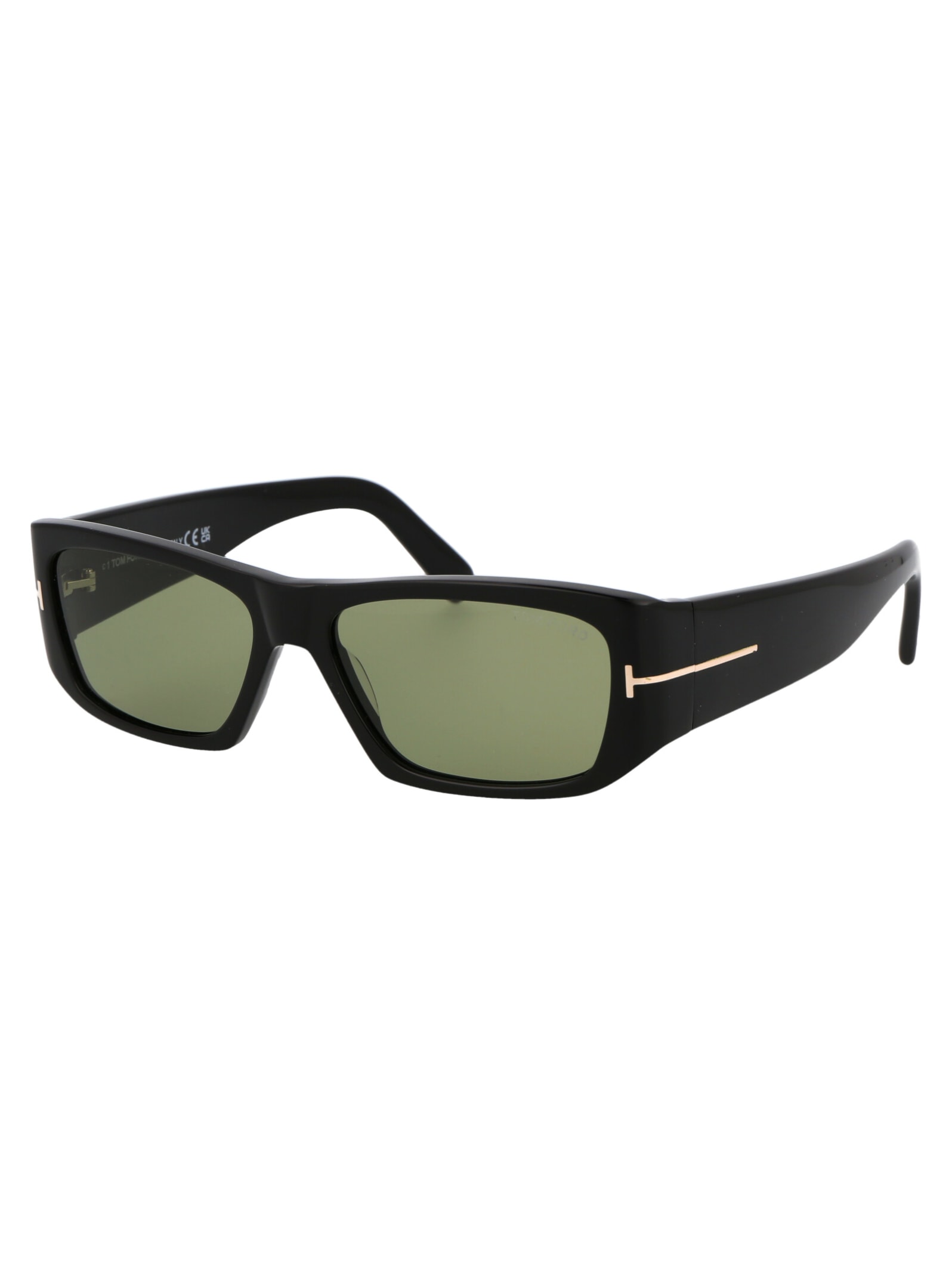 Shop Tom Ford Andres-02 Sunglasses In 01n Nero Lucido / Verde