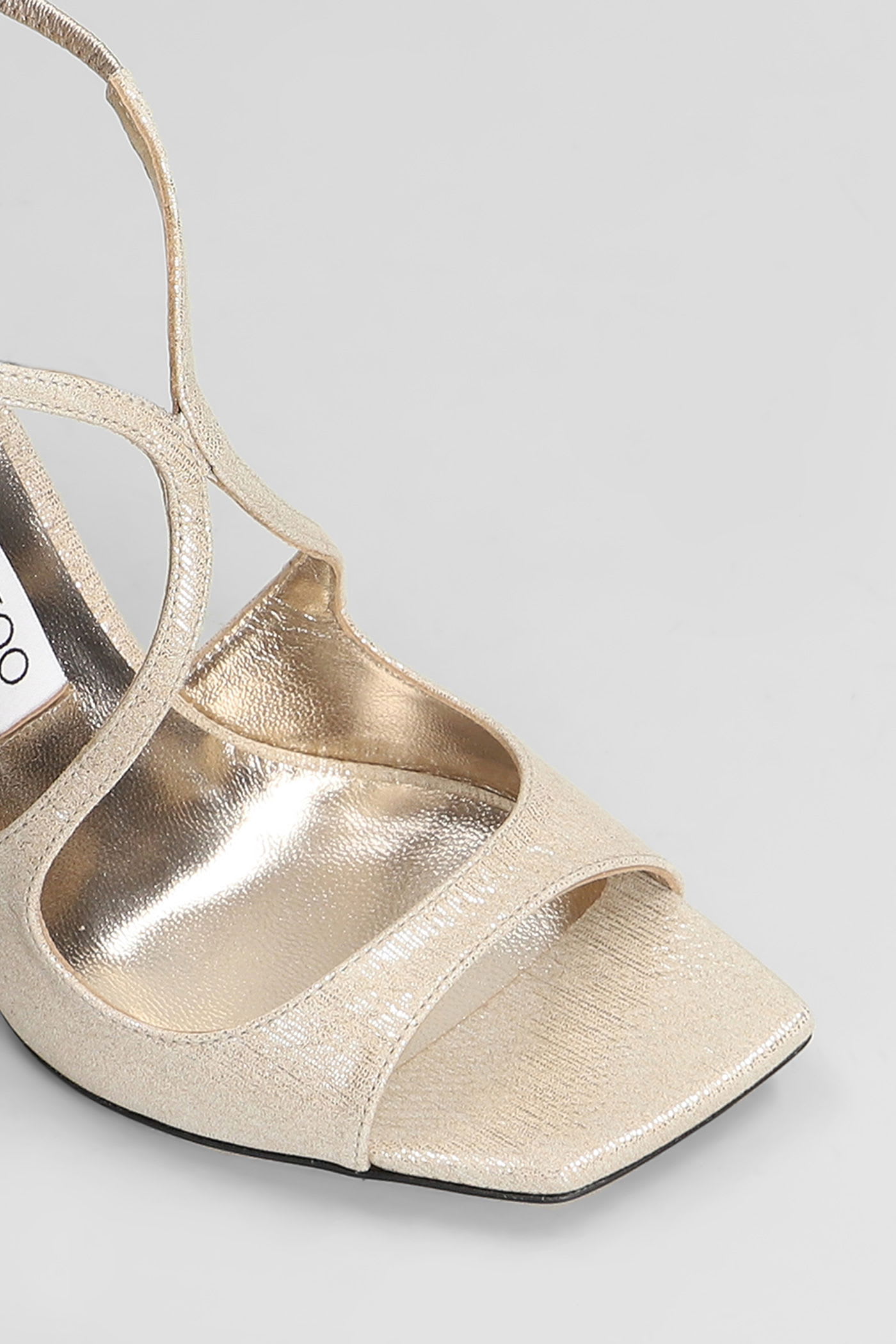 Jimmy Choo Azia 95 Sandals In Gold Leather In Gold