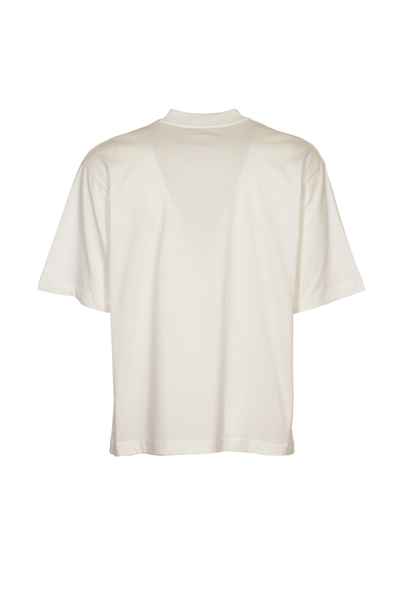Shop Marni Round Neck Cropped T-shirt In Lily White