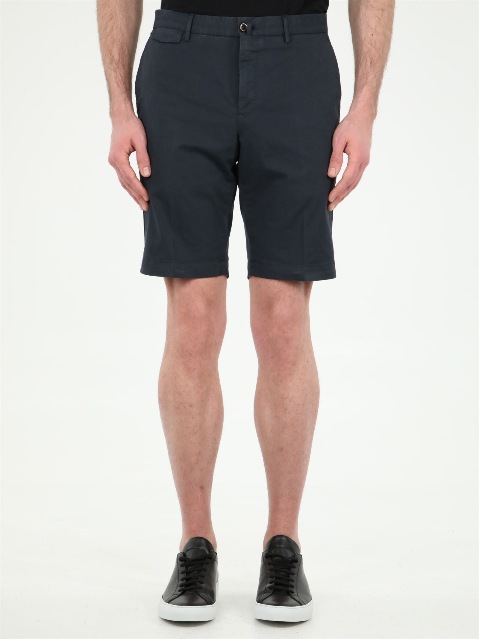 PT01 Blue Cotton Bermuda Shorts