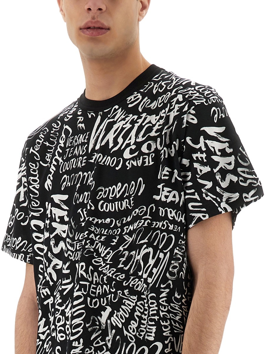 Shop Versace Jeans Couture T-shirt In Black