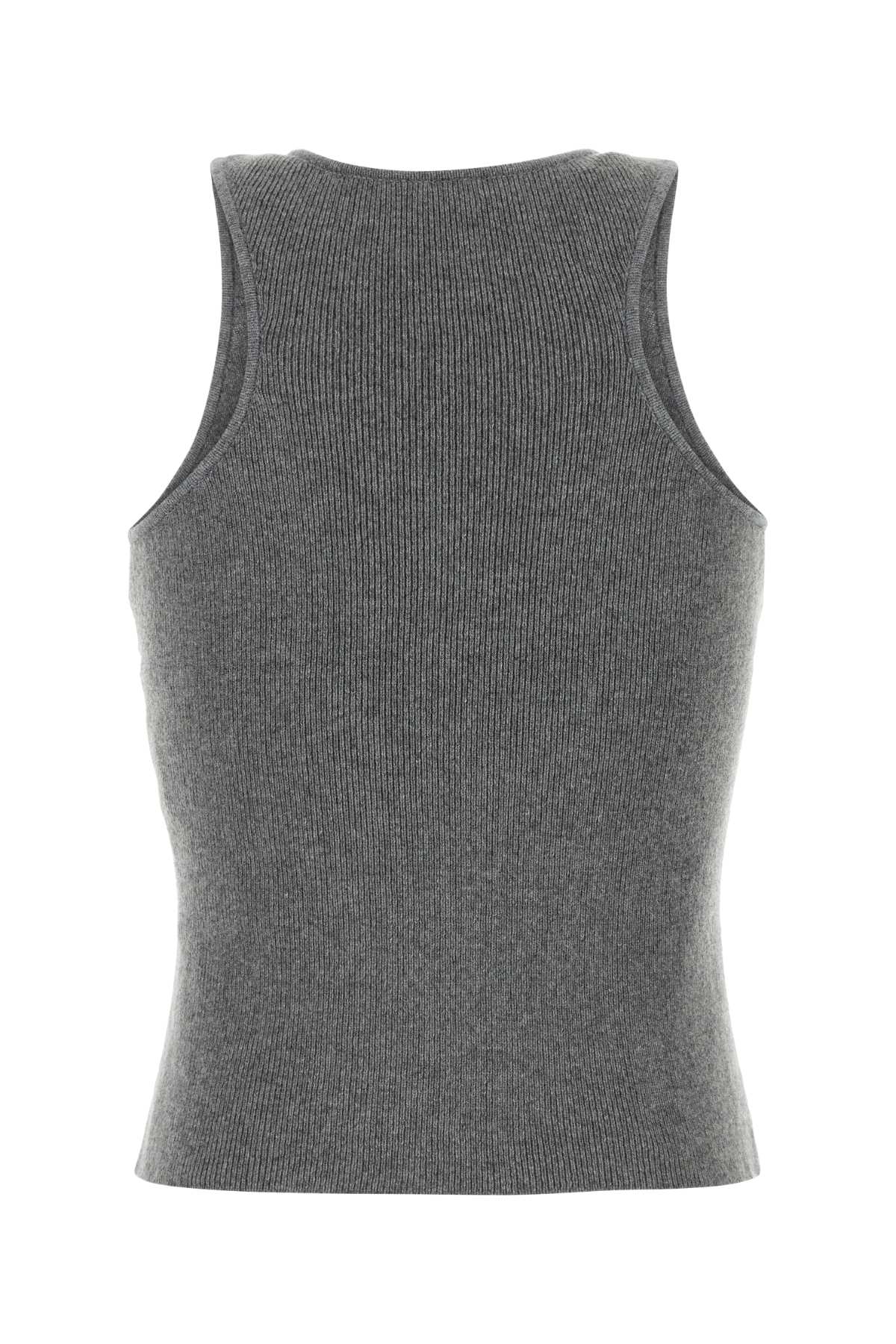 Shop Magda Butrym Grey Cashmere Tank Top