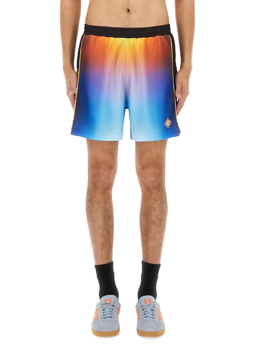 Casablanca Drawstring Elastic Waistband Football Shorts