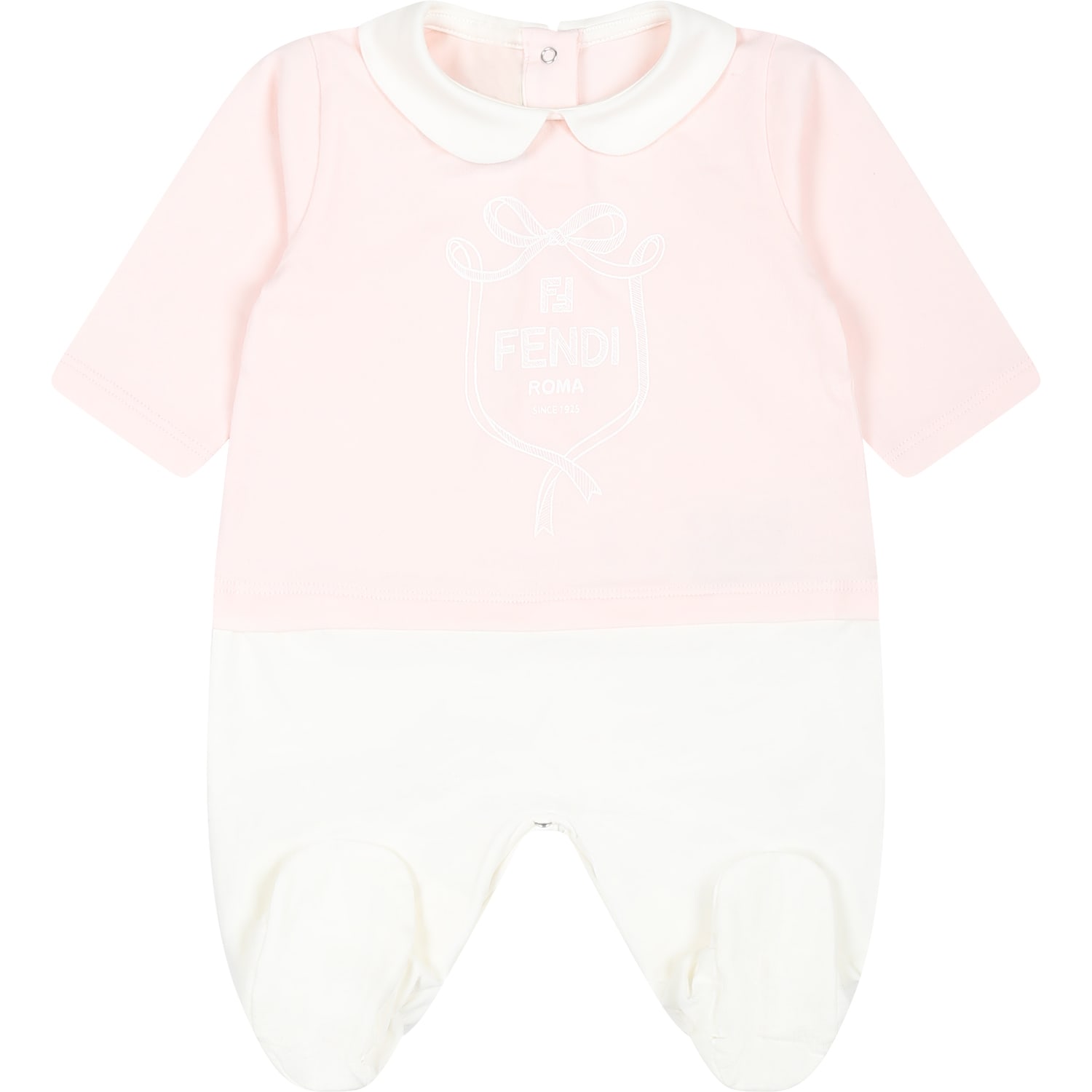 Fendi Pink Set For Baby Girl With Logo In Pink