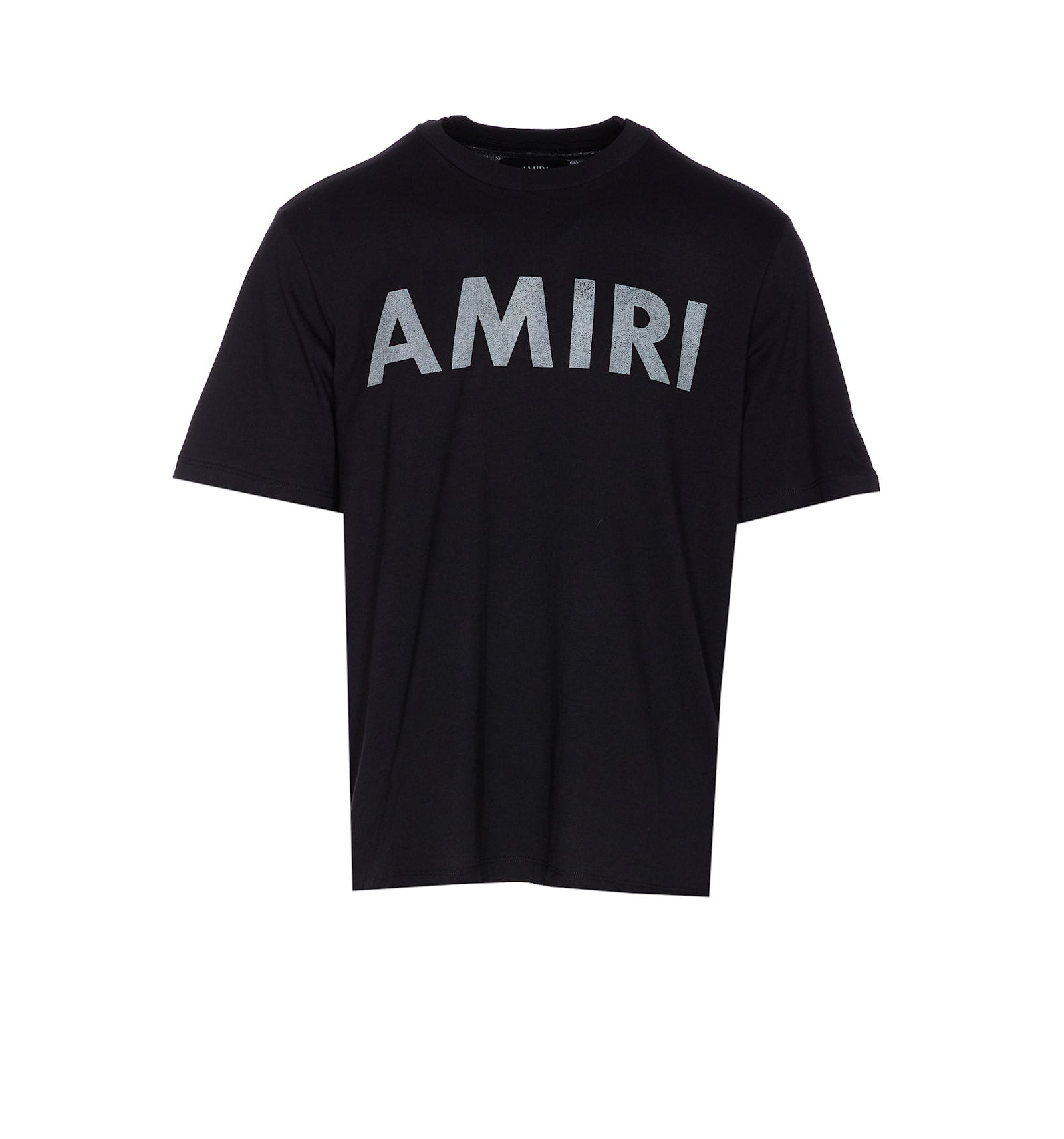 Amiri Black Cotton T-shirt With Bold Logo Statement