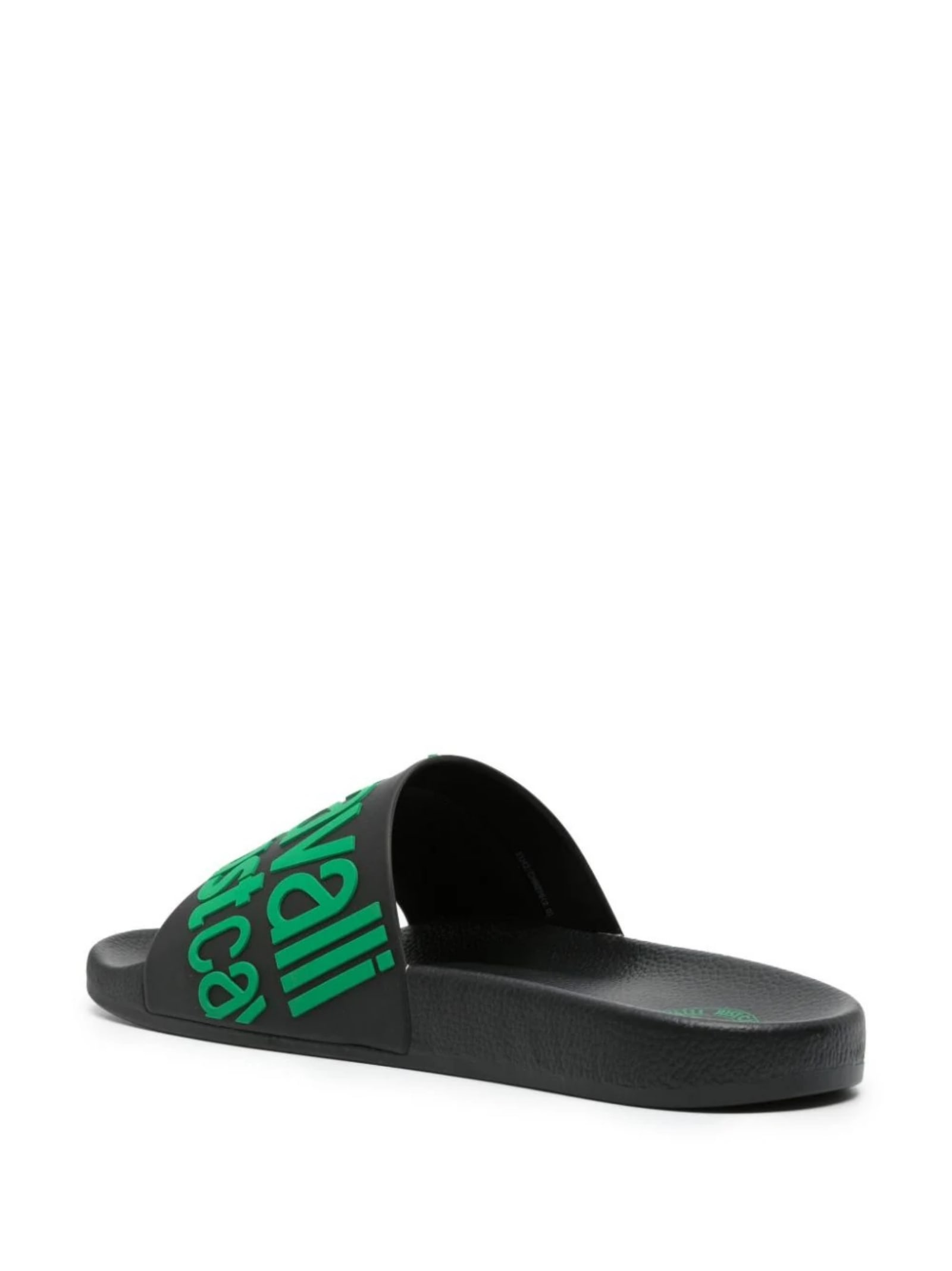 Just Cavalli Logo-embossed Slides In Black