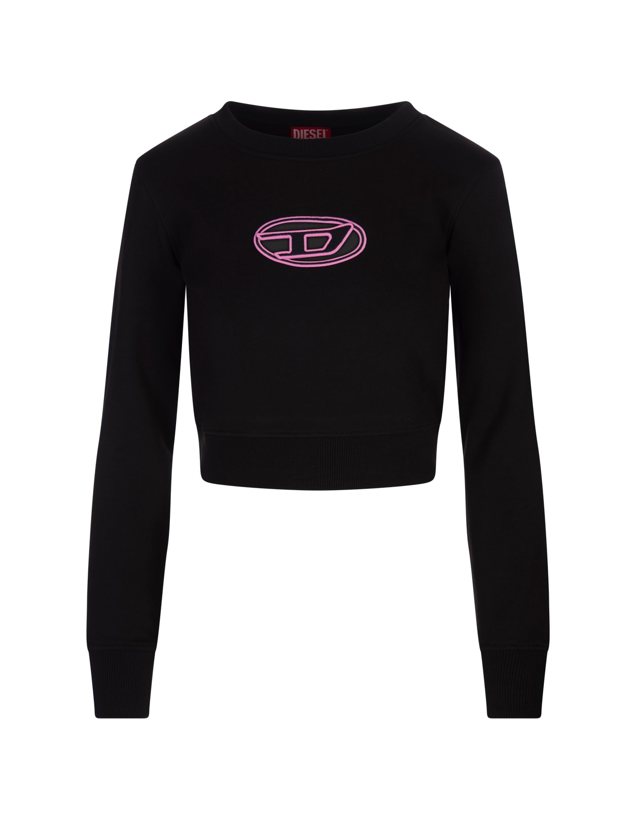 Diesel F-slimmy-od Cropped Sweatshirt In Black