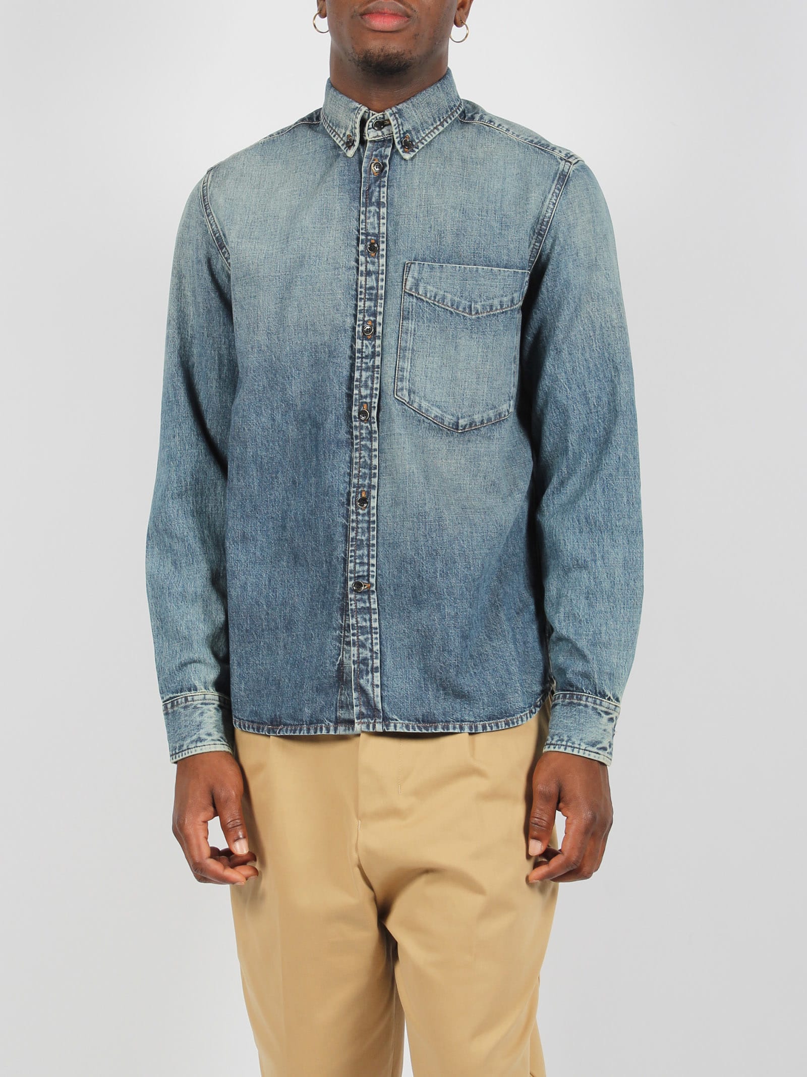 Shop Nine In The Morning Sebastian Shirt In Blue