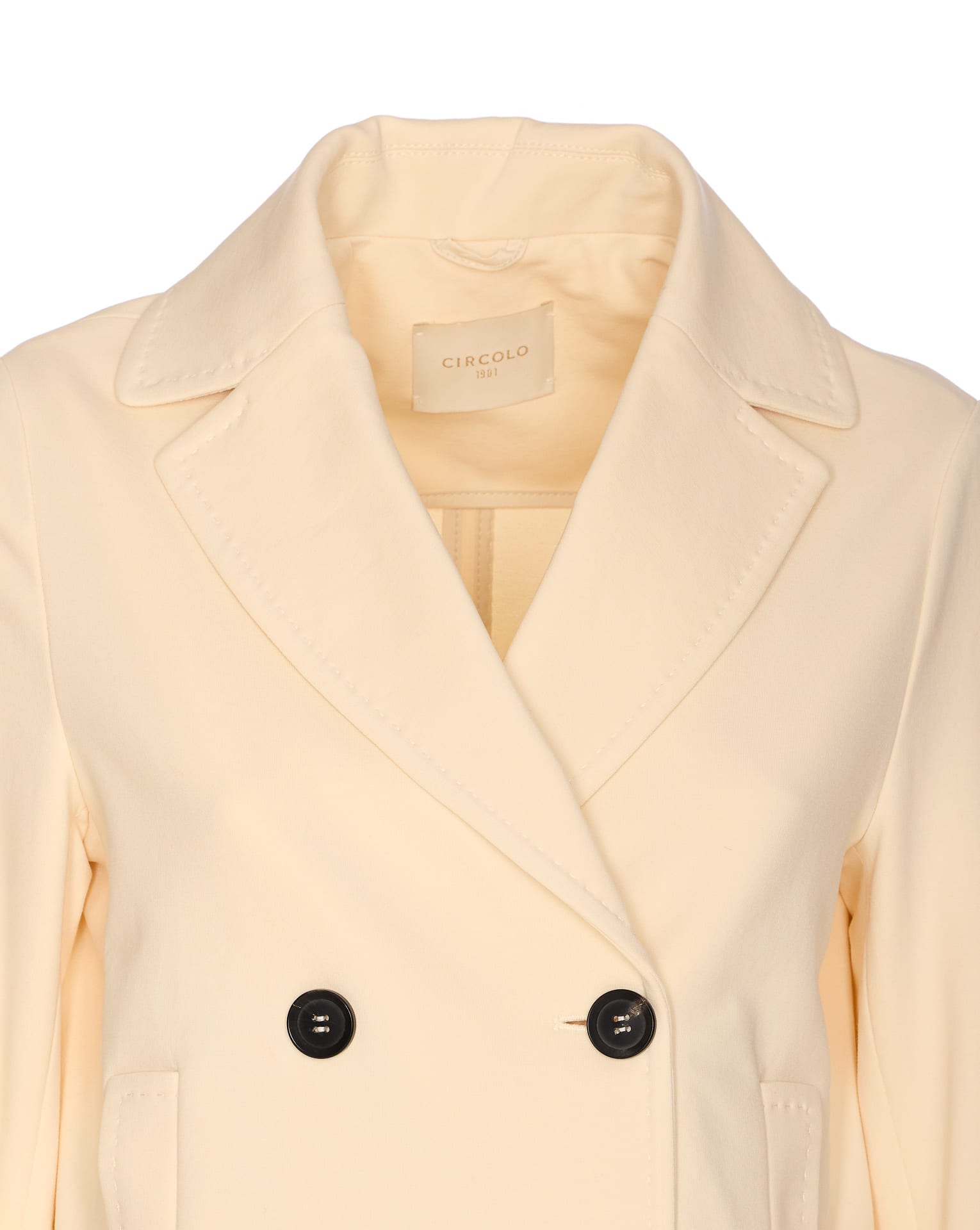 Shop Circolo 1901 Double Breasted Jacket In Beige