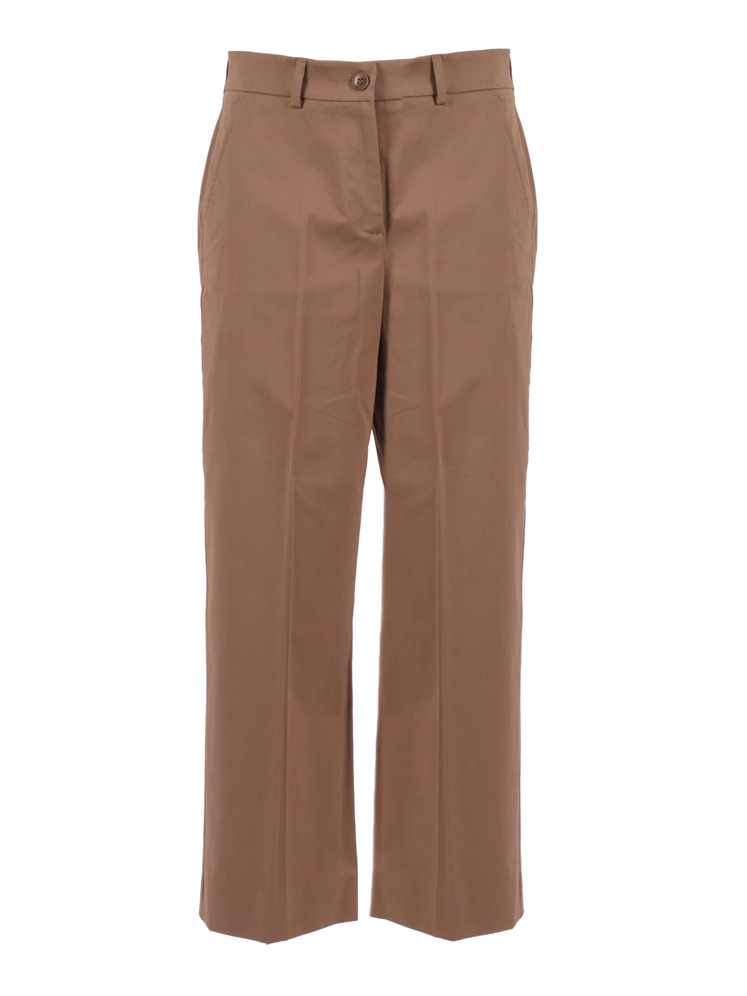 Weekend Max Mara Urial Cropped Trousers In Brown