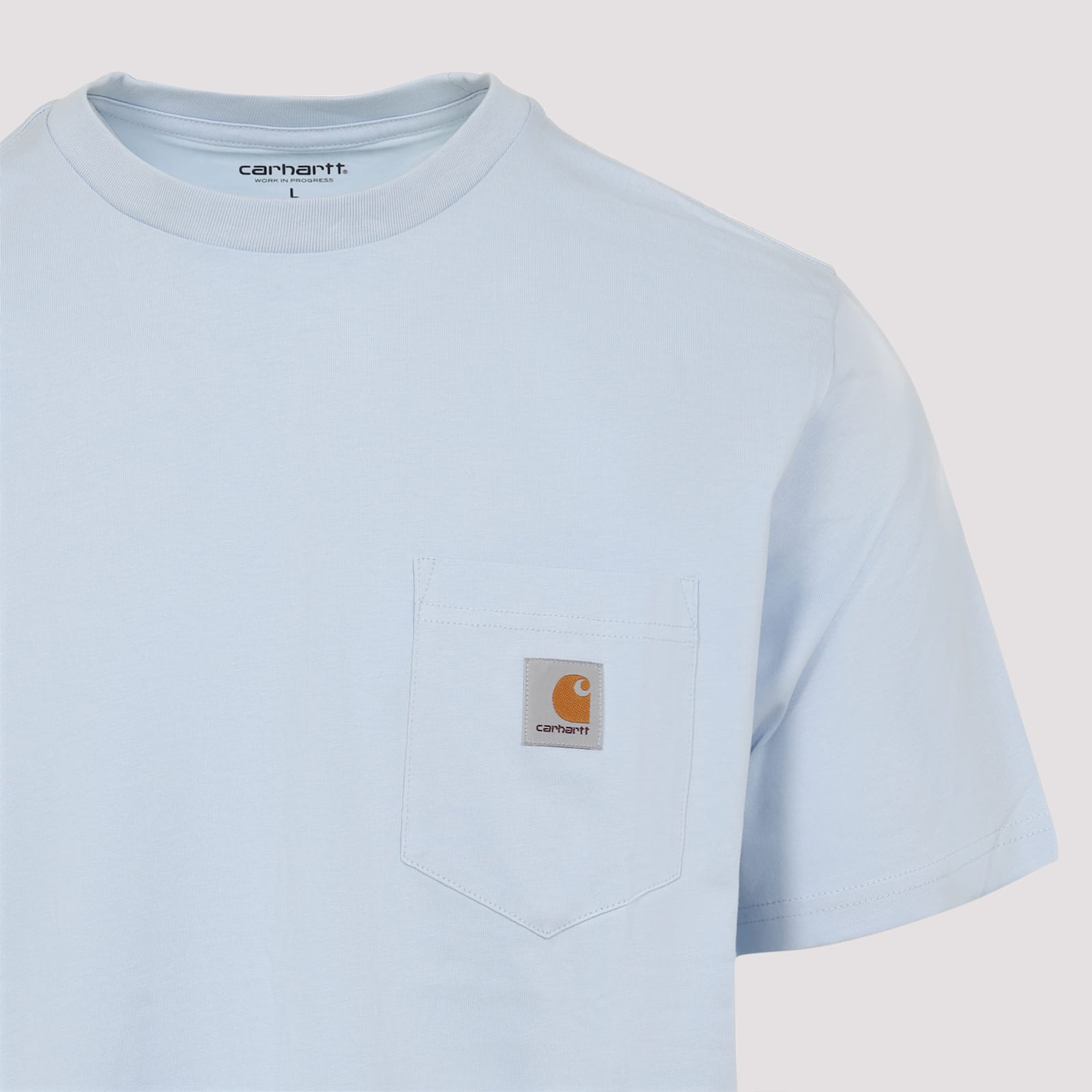 Carhartt Work In Progress Logo Pocket T-shirt In Air Sky