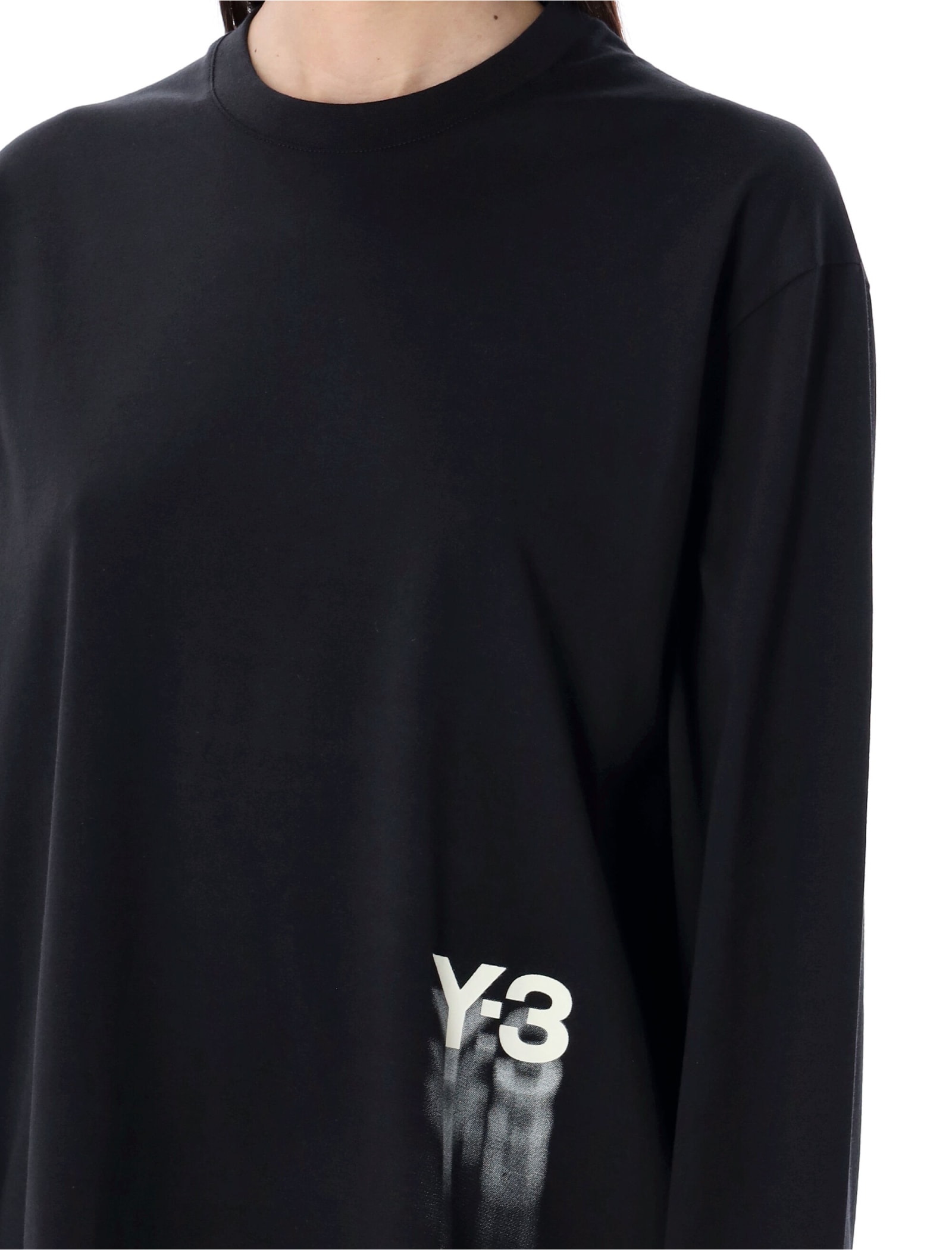 Shop Y-3 Graphic Long Sleeves Tee In Black