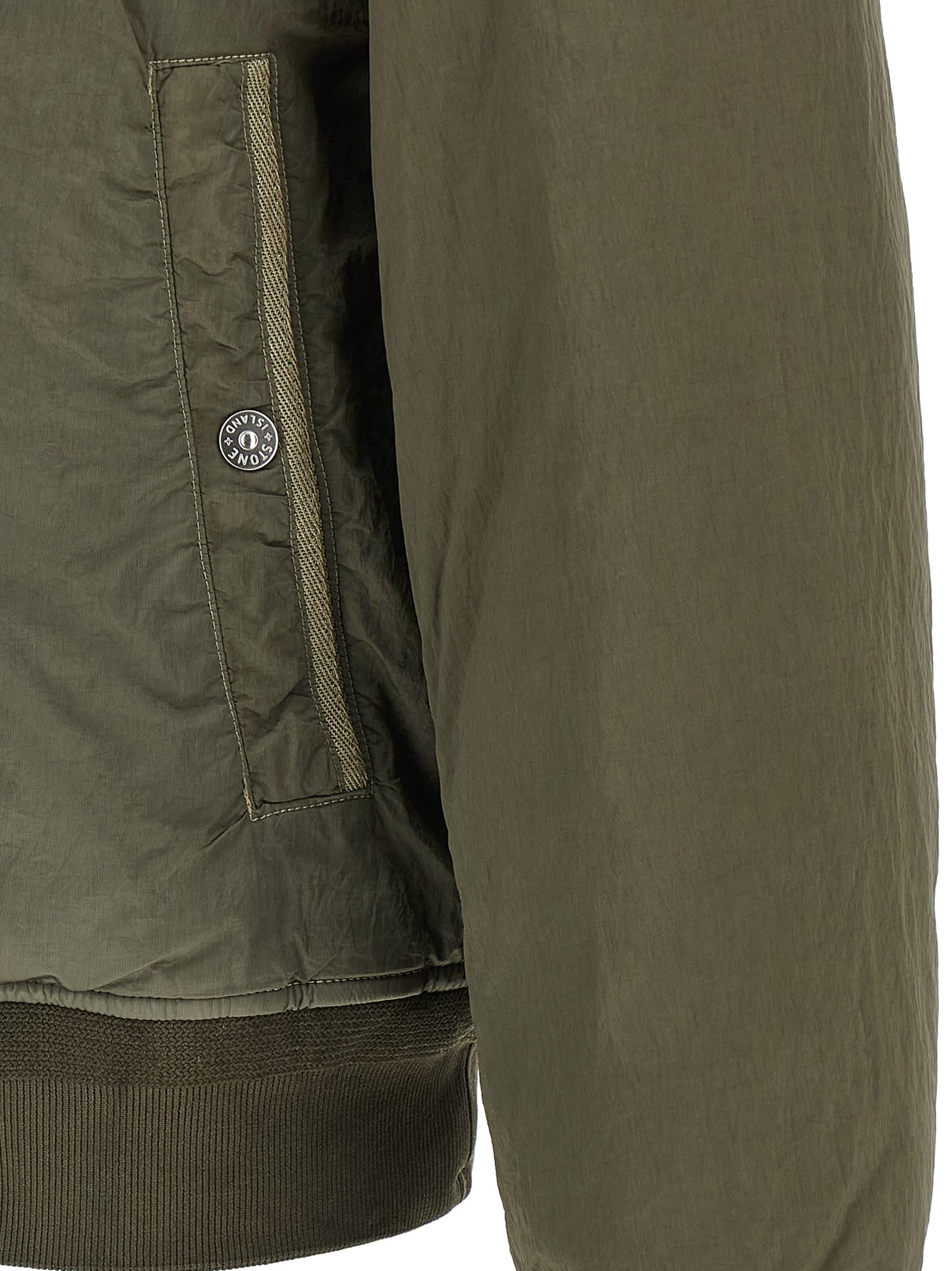 Stone Island Long-sleeved Bomber Jacket In Green