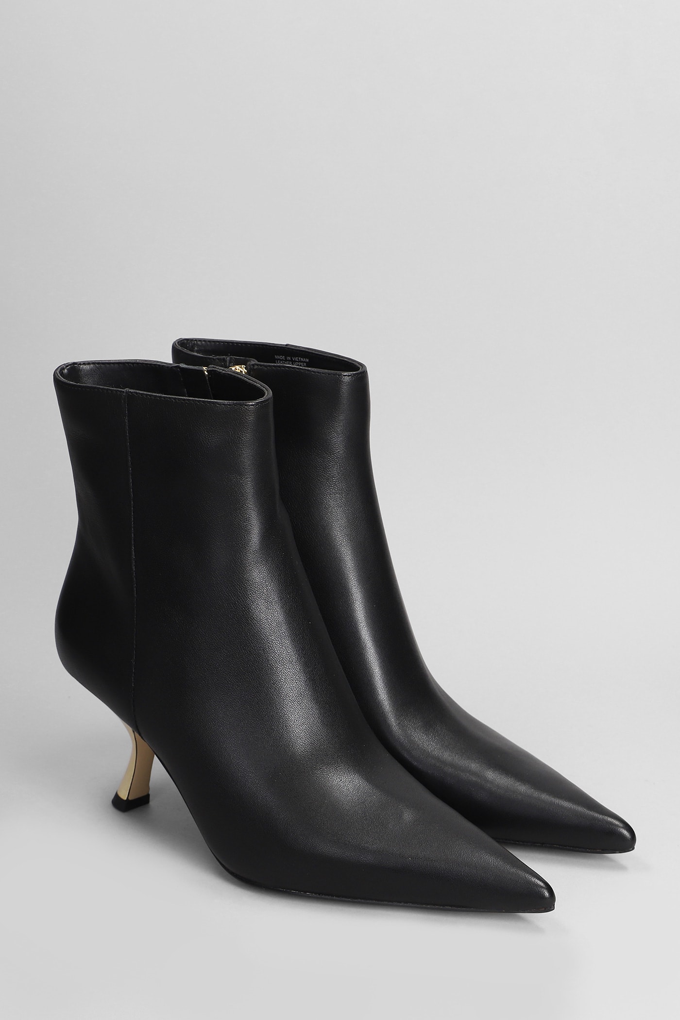 Shop Michael Kors Luna Bootie High Heels Ankle Boots In Black Leather