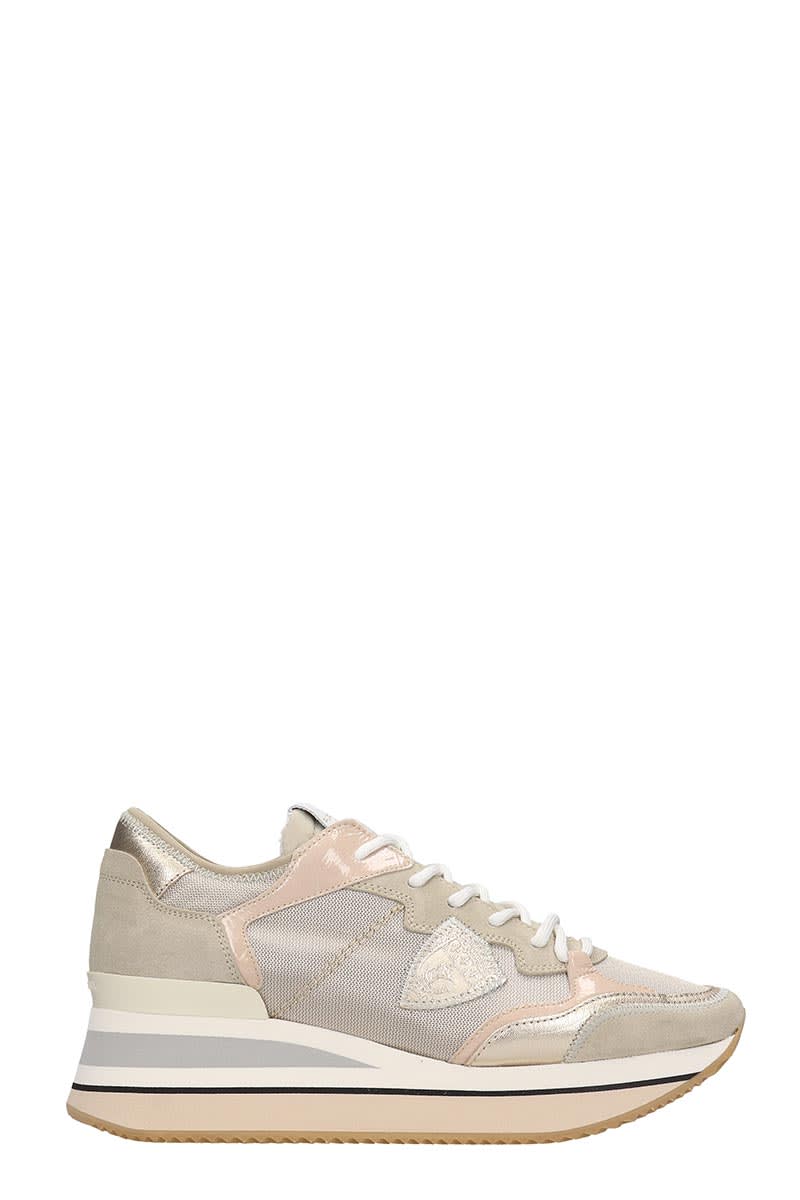 Philippe Model Trimphe Sneakers In Gold Leather