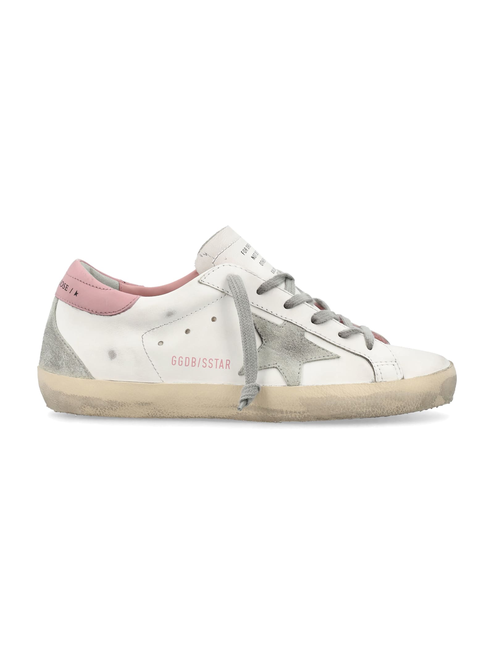 Golden Goose Superstar Leather Upper And Heel Suede Star And Spur Cream Sole Sneakers In Multi