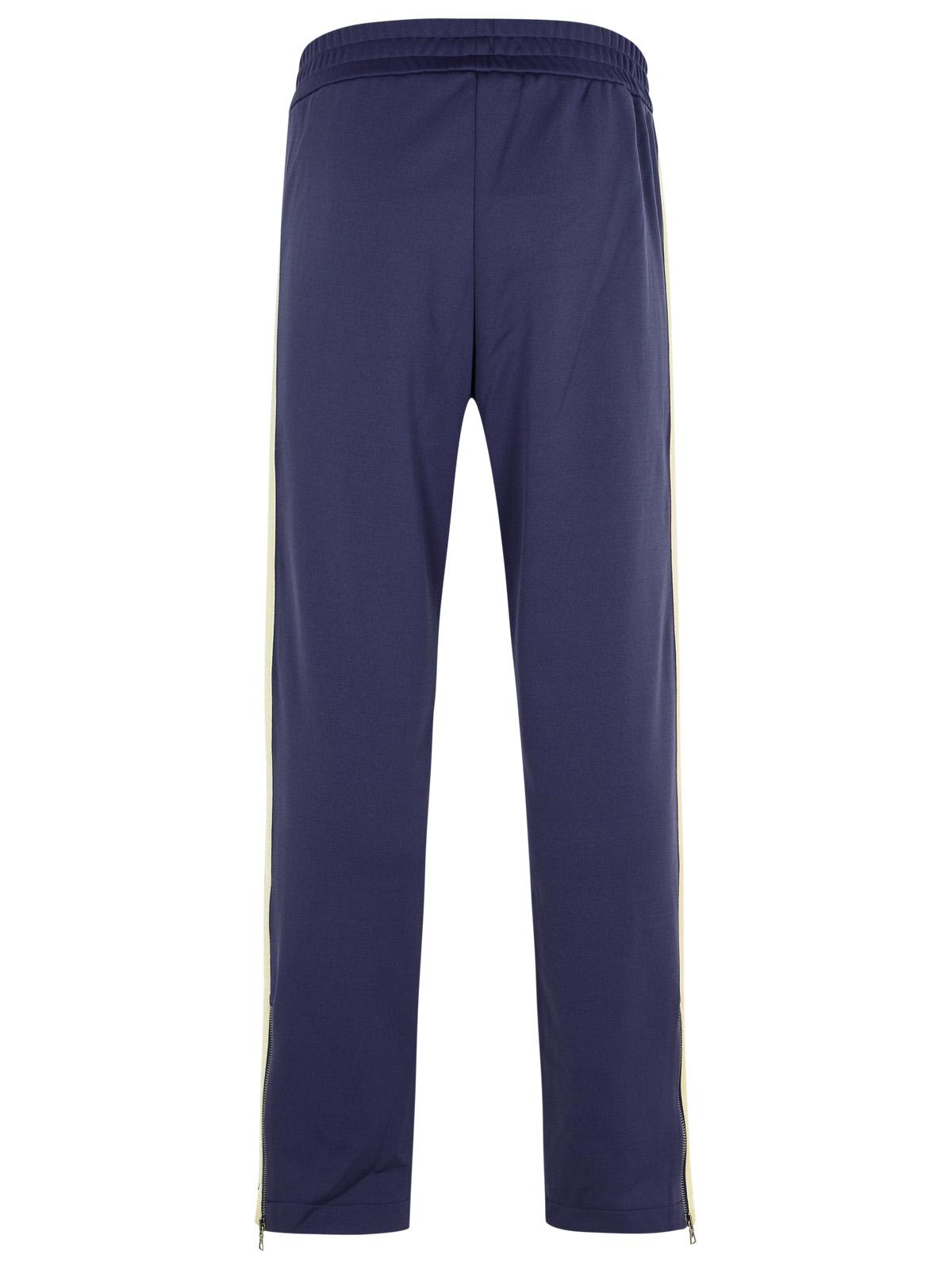 Shop Palm Angels Jogger Navy Polyester Pants In Blue