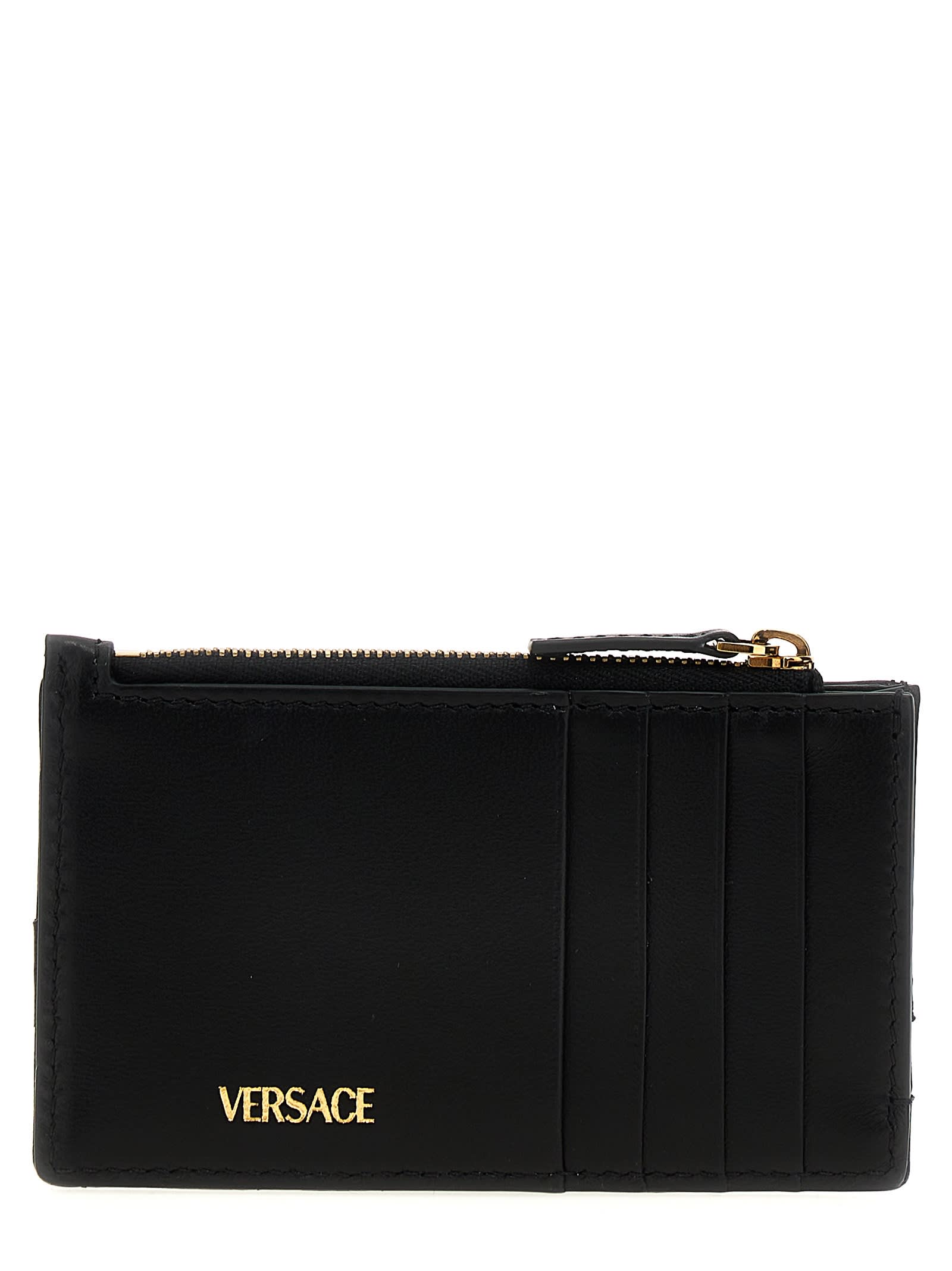 Versace Medusa Card Holder In Black