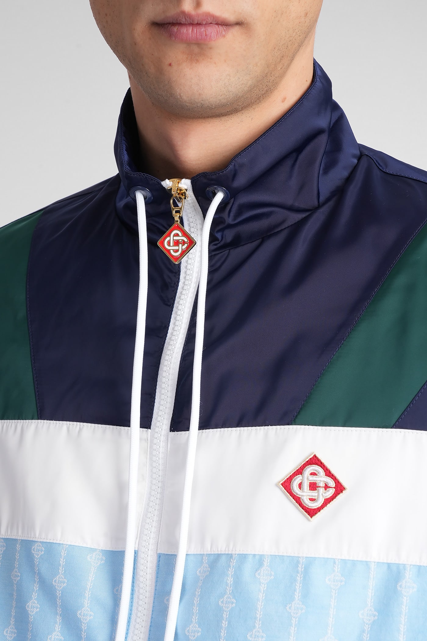Casablanca Pinstripe Laurel Zip-up Track Jacket
