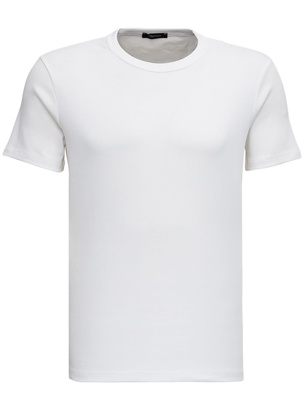 Tom Ford White Stretch Cotton Crew Neck T-shirt