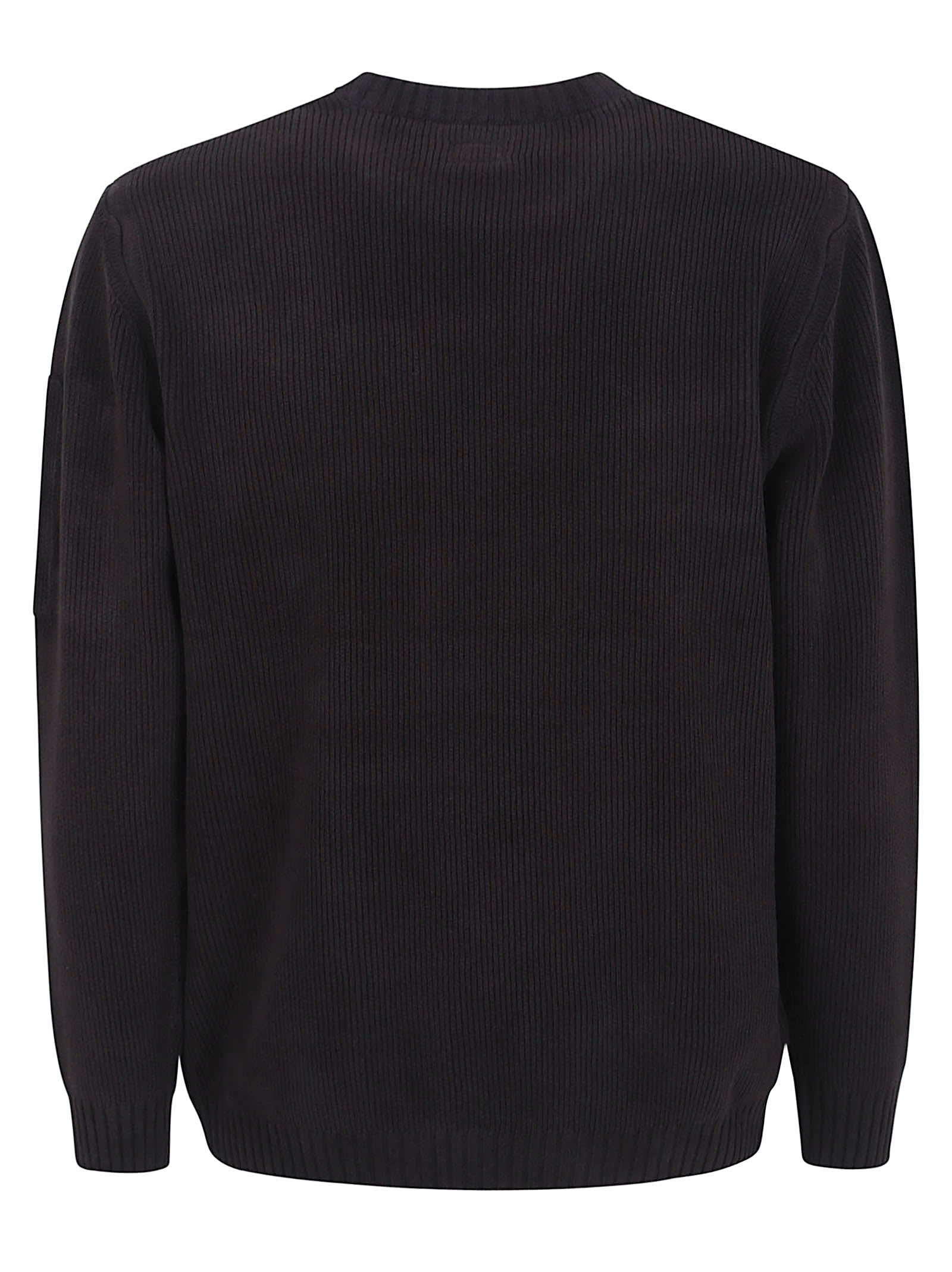C.p. Company Knitwear Crew Neck In Chenille Cotton In Black
