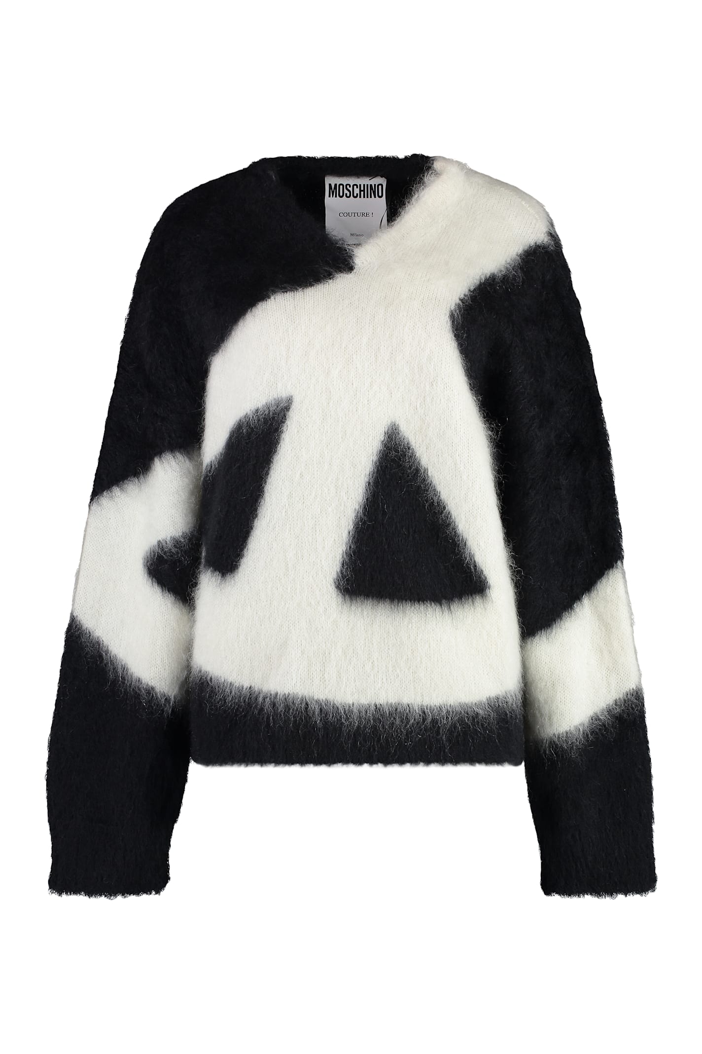 Shop Moschino Wool Blend Pullover In Black