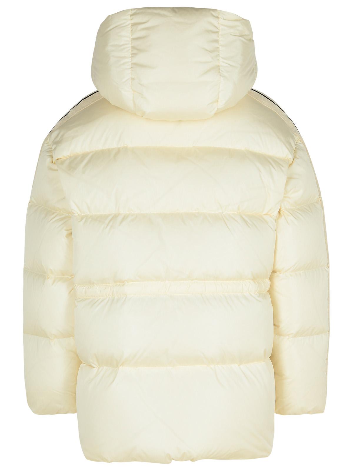 Shop Palm Angels Cream Polyamide Down Jacket In Off White