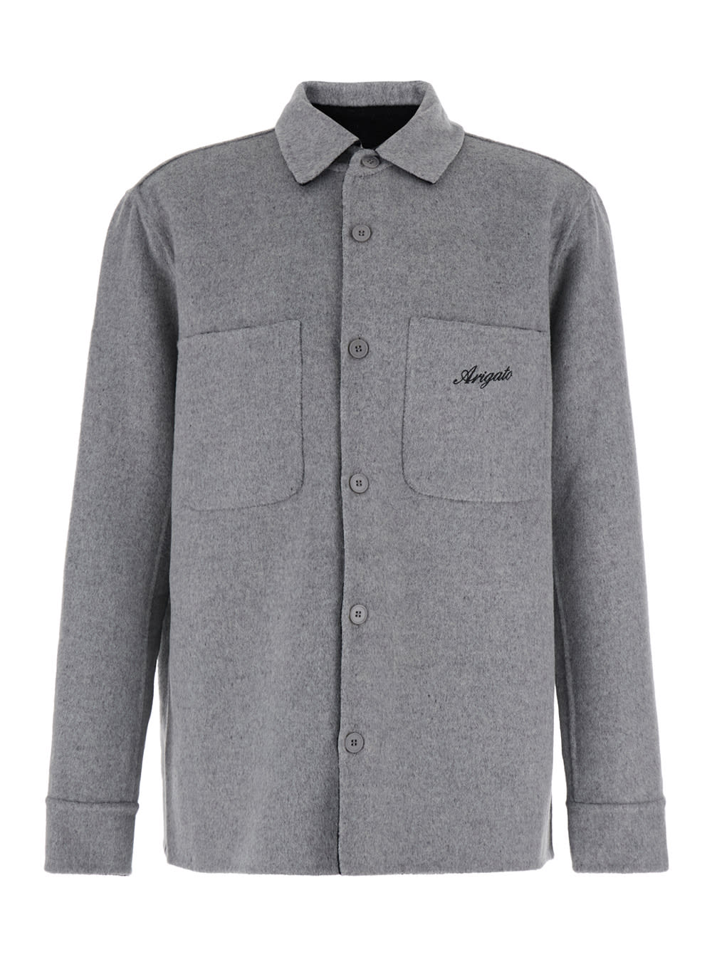 Shop Axel Arigato Index Overshirt In Grey