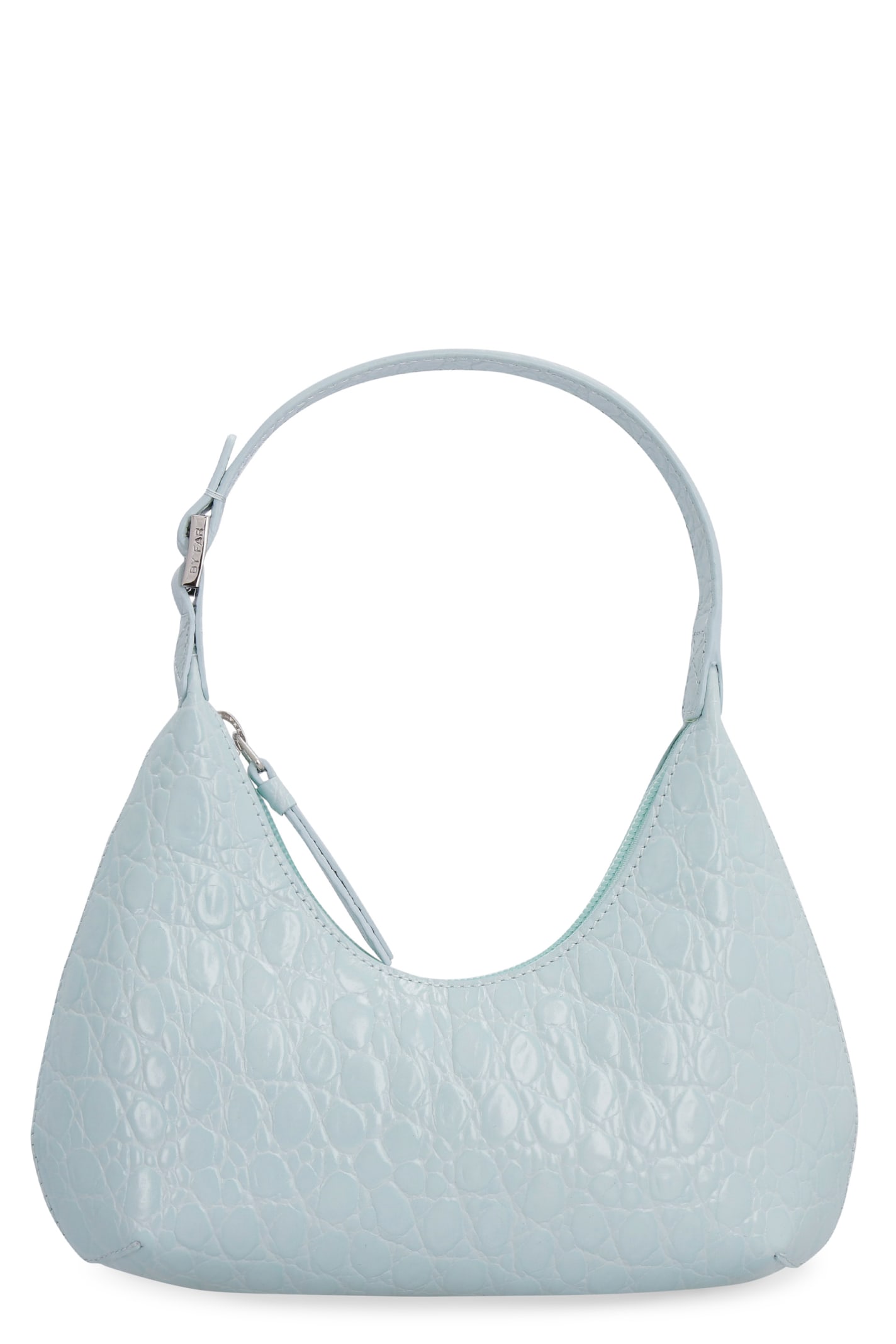 By Far Baby Amber Croc-effect Leather Shoulder Bag In Blue