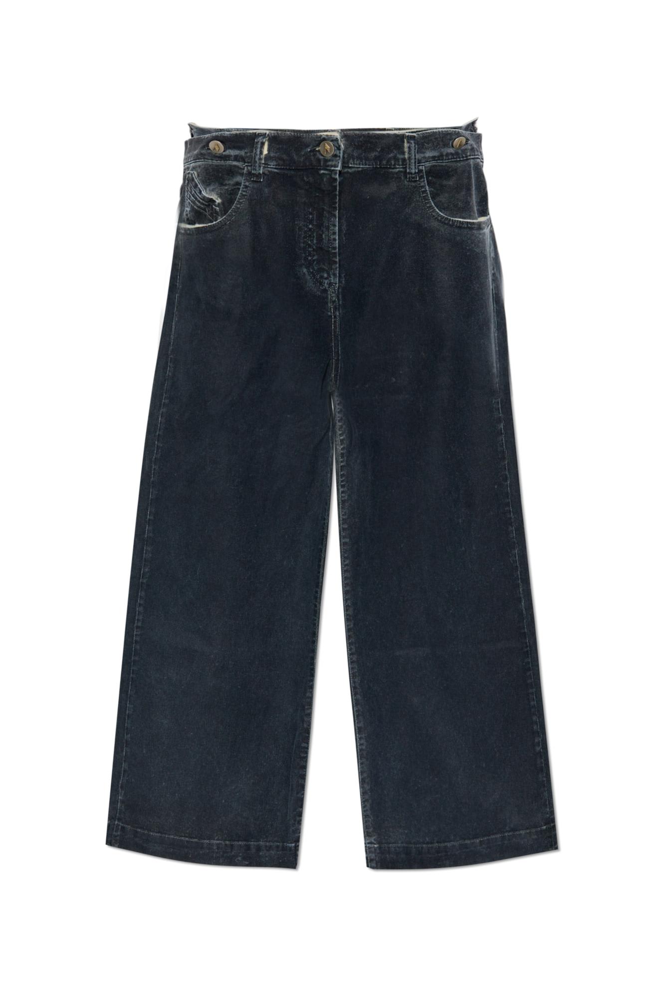 Waxed Wide-leg Jeans