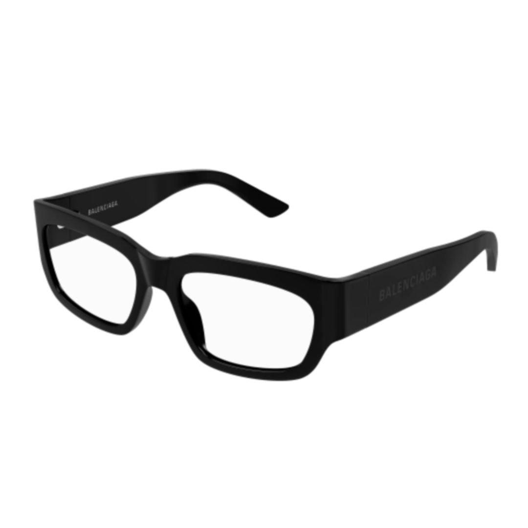 Balenciaga Rectangular Frame Glasses In 001 Black Black Transpare