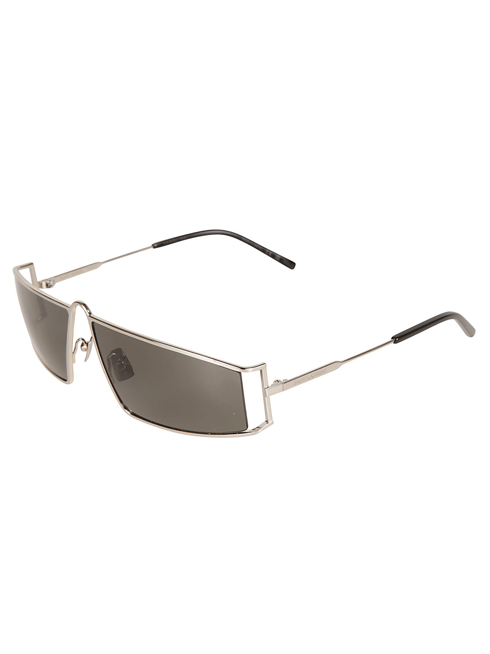 Shop Saint Laurent Sl 606 Sunglasses In Silver/grey