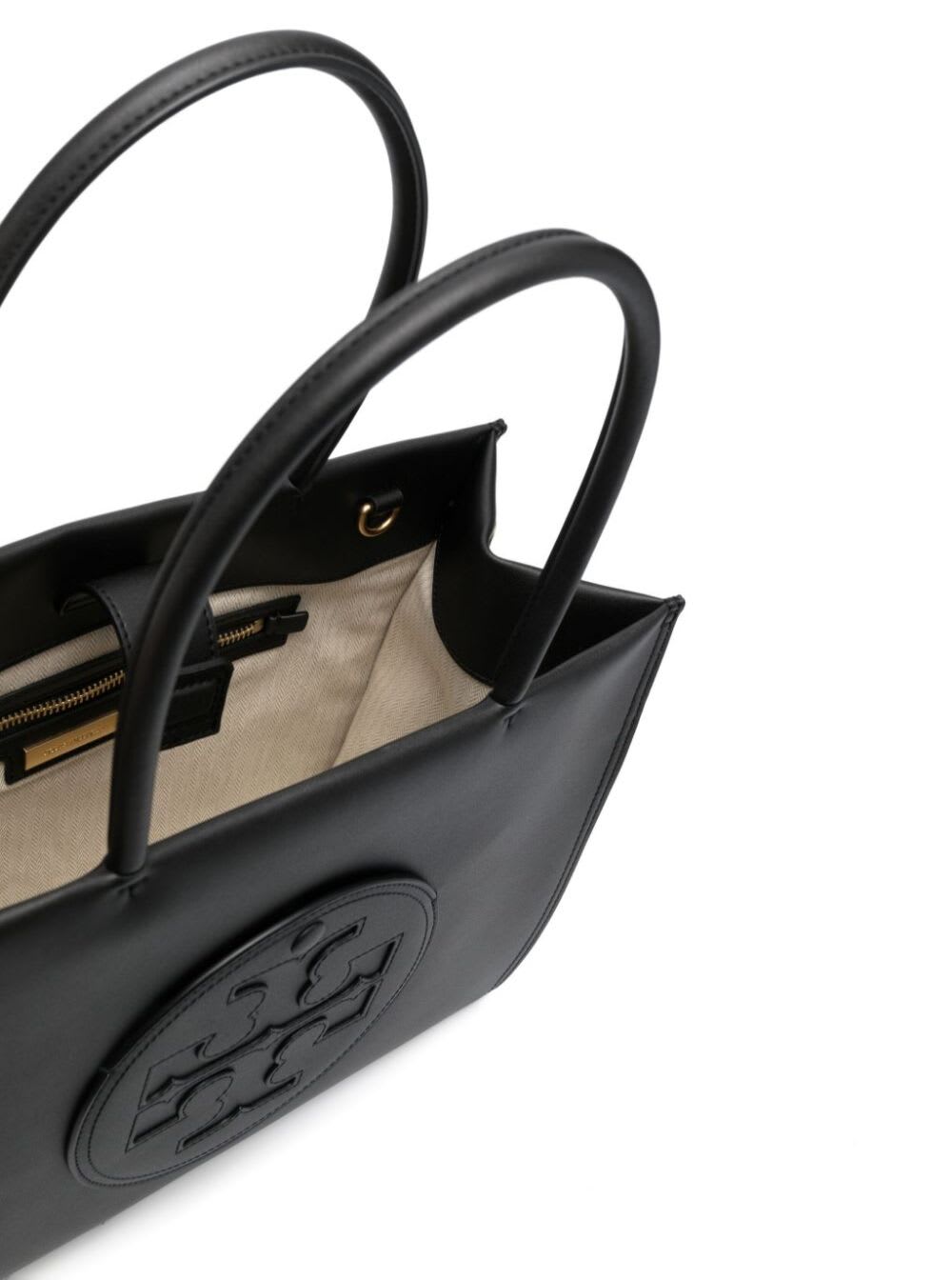 Shop Tory Burch Ella Black Tote Bag In Eco-leather Woman