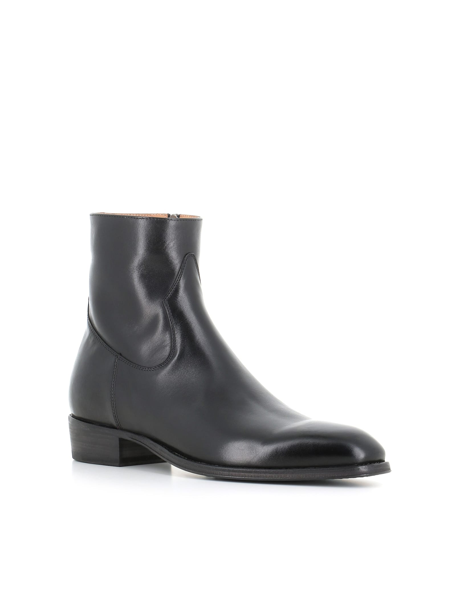 Alberto Fasciani Leather Ankle Boots In Black