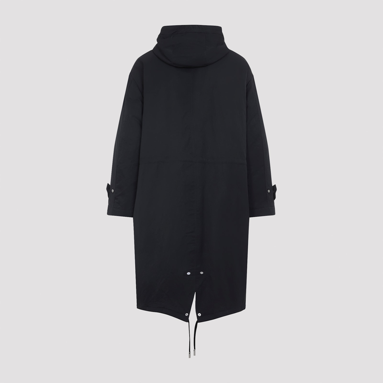 Ami Alexandre Mattiussi Long Hooded Parka With Drawstring And Pockets In Gray