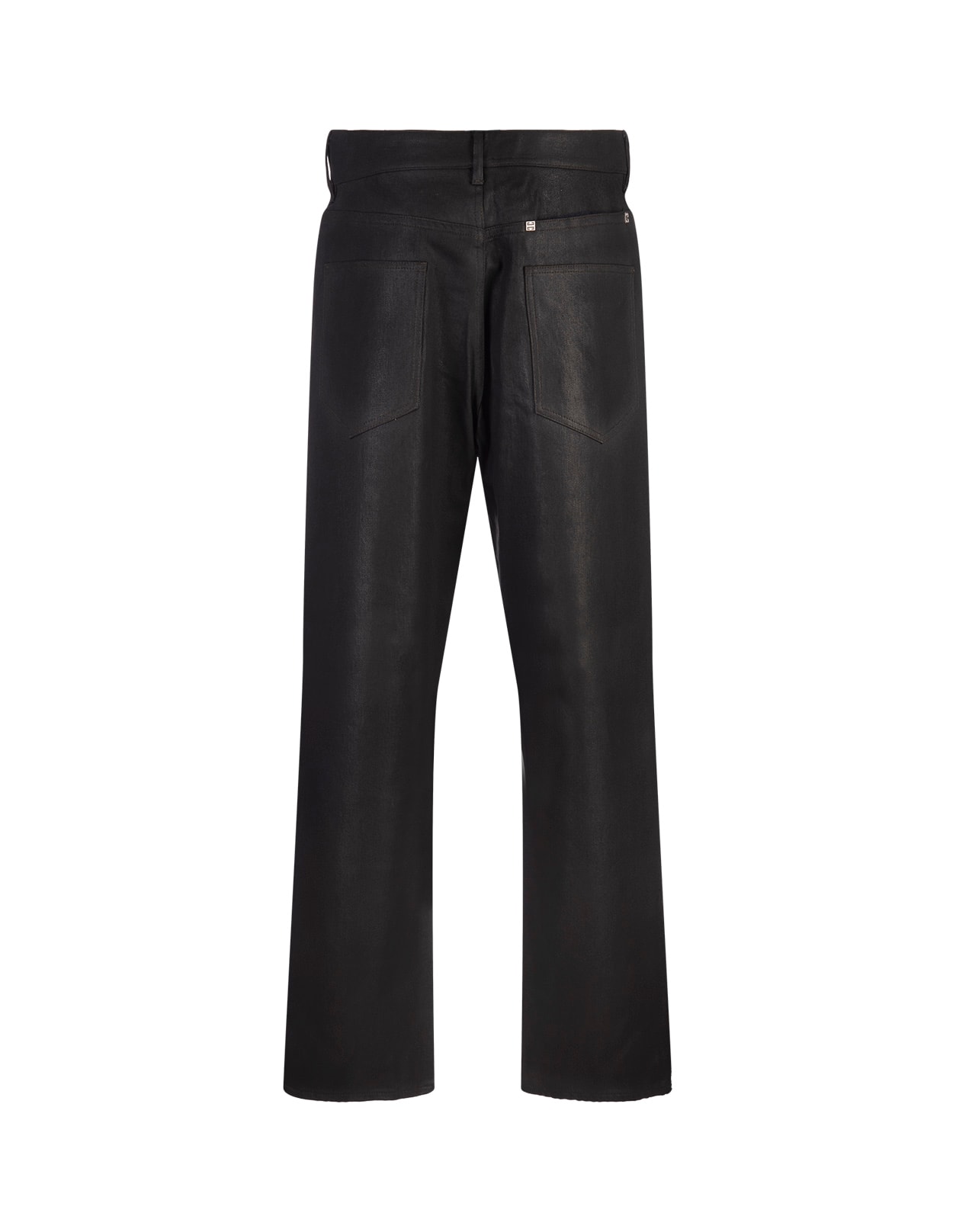 Shop Givenchy Black Straight Trousers With Appliqué