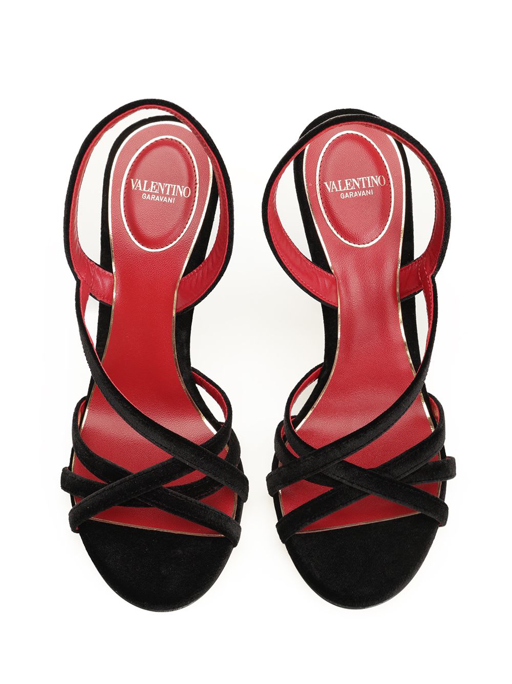 Valentino Fetishique Velvet Sandal In Black